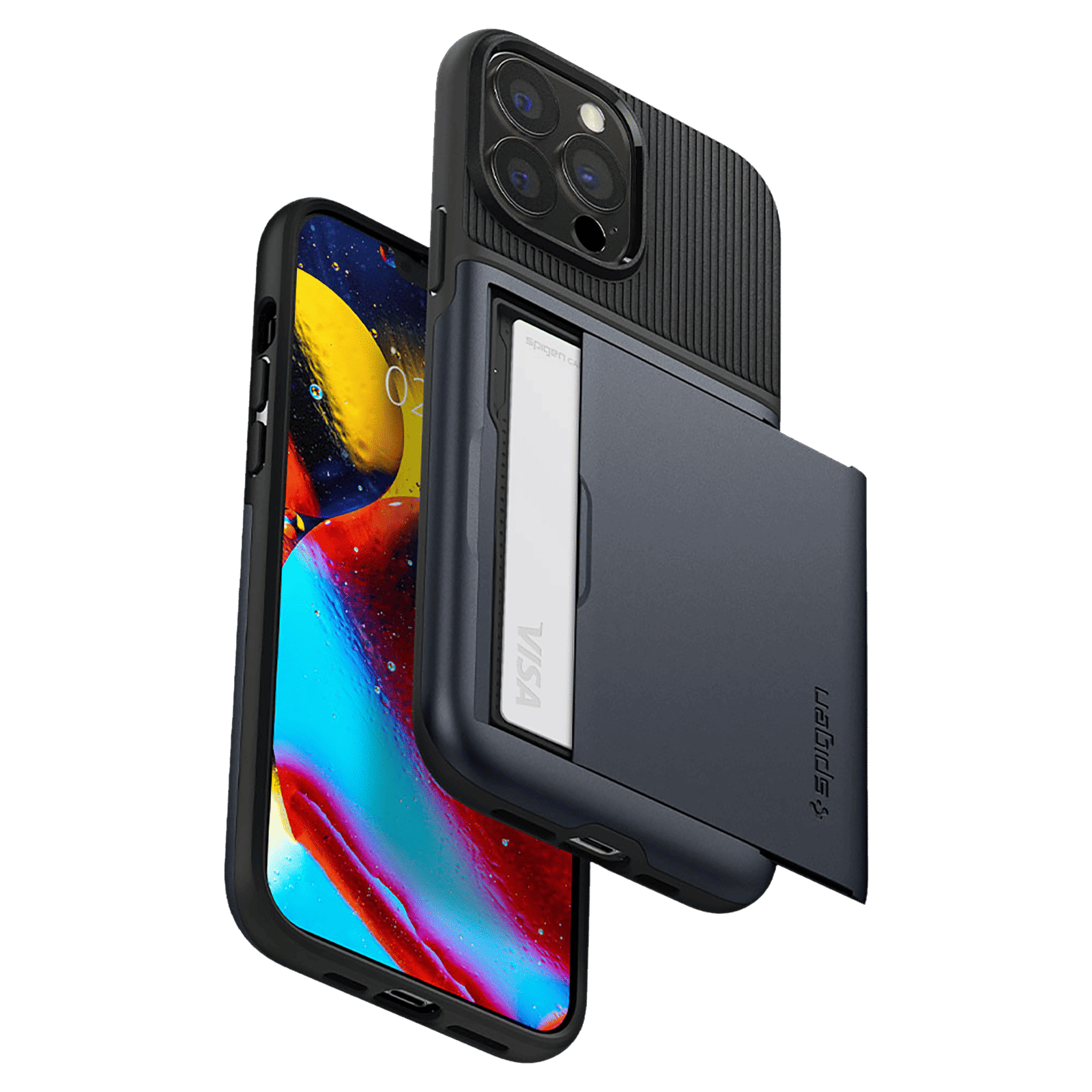 spigen Slim Armor CS TPU Polycarbonate Back Case for iPhone 13 Pro Max (ACS03220, Metal Slate)_6