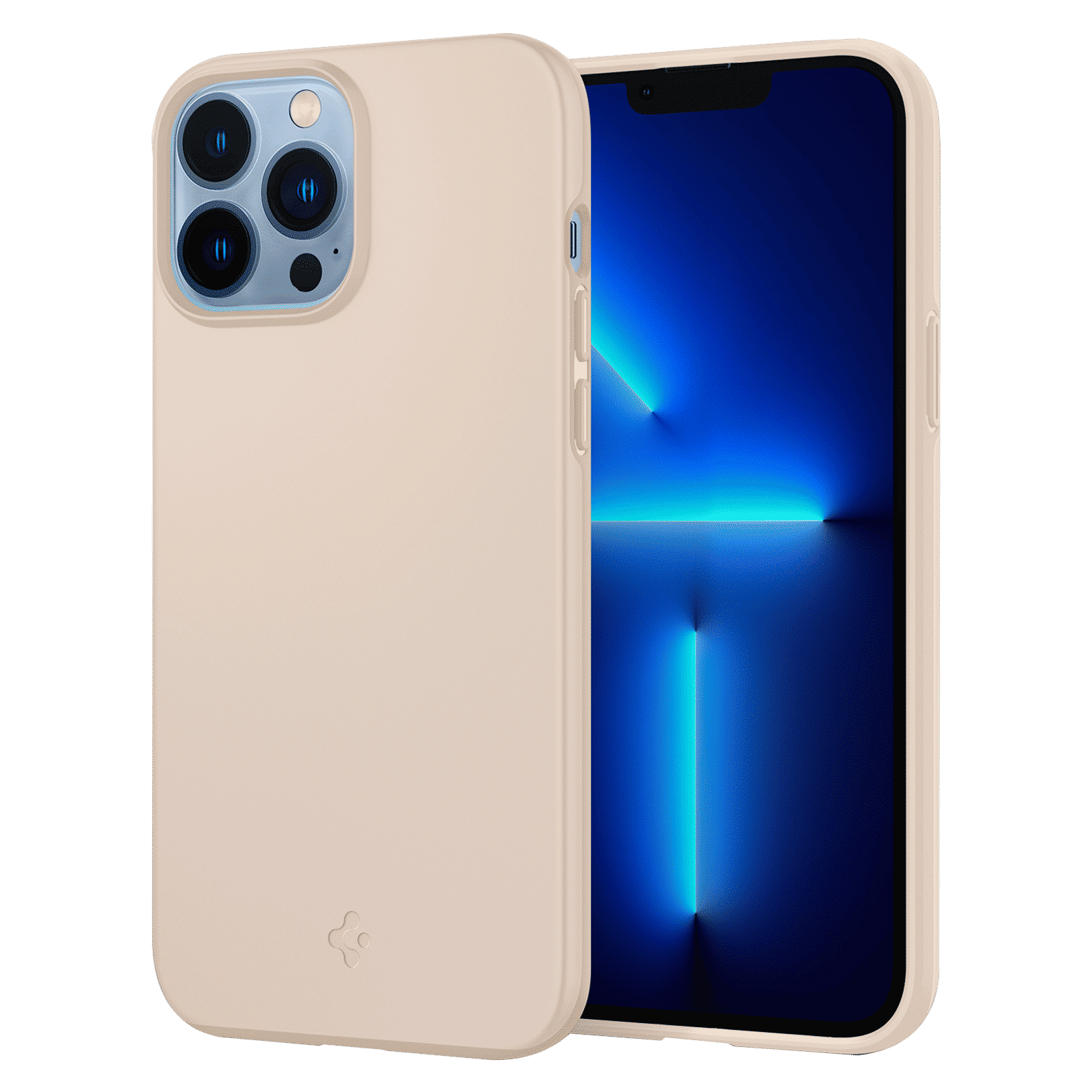 spigen Thin Fit TPU & Polycarbonate Back Cover for Apple iPhone 13 Pro Max (Wireless Charging Compatible, Sand Beige)_1