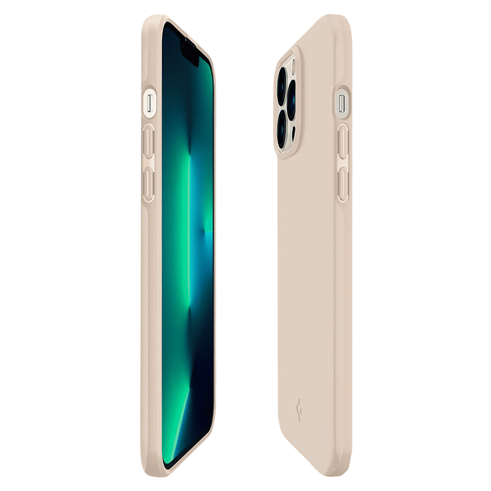 spigen Thin Fit TPU & Polycarbonate Back Cover for Apple iPhone 13 Pro Max (Wireless Charging Compatible, Sand Beige)_5