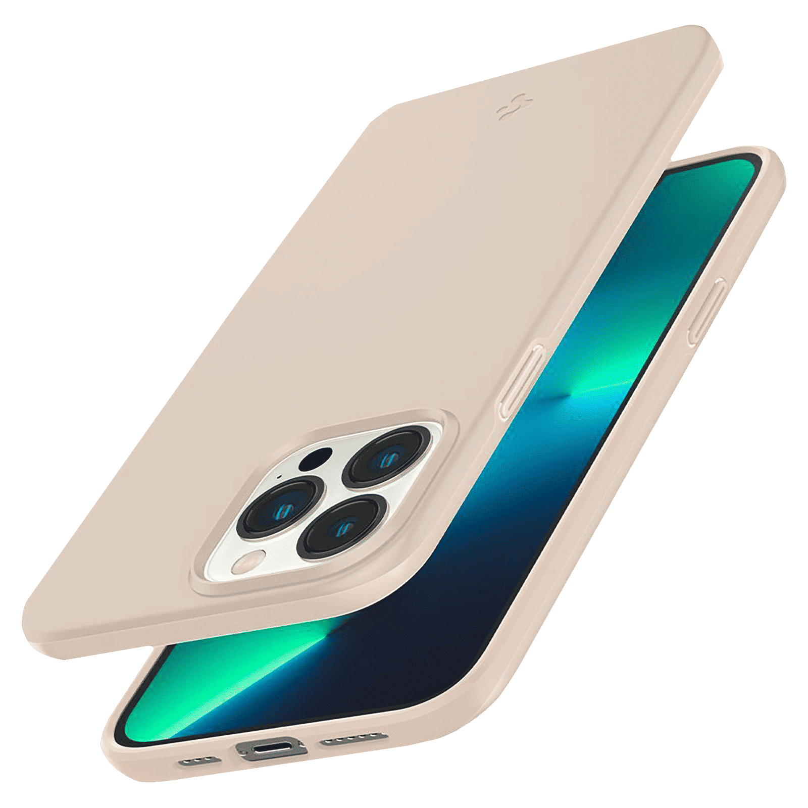 spigen Thin Fit TPU & Polycarbonate Back Cover for Apple iPhone 13 Pro Max (Wireless Charging Compatible, Sand Beige)_6