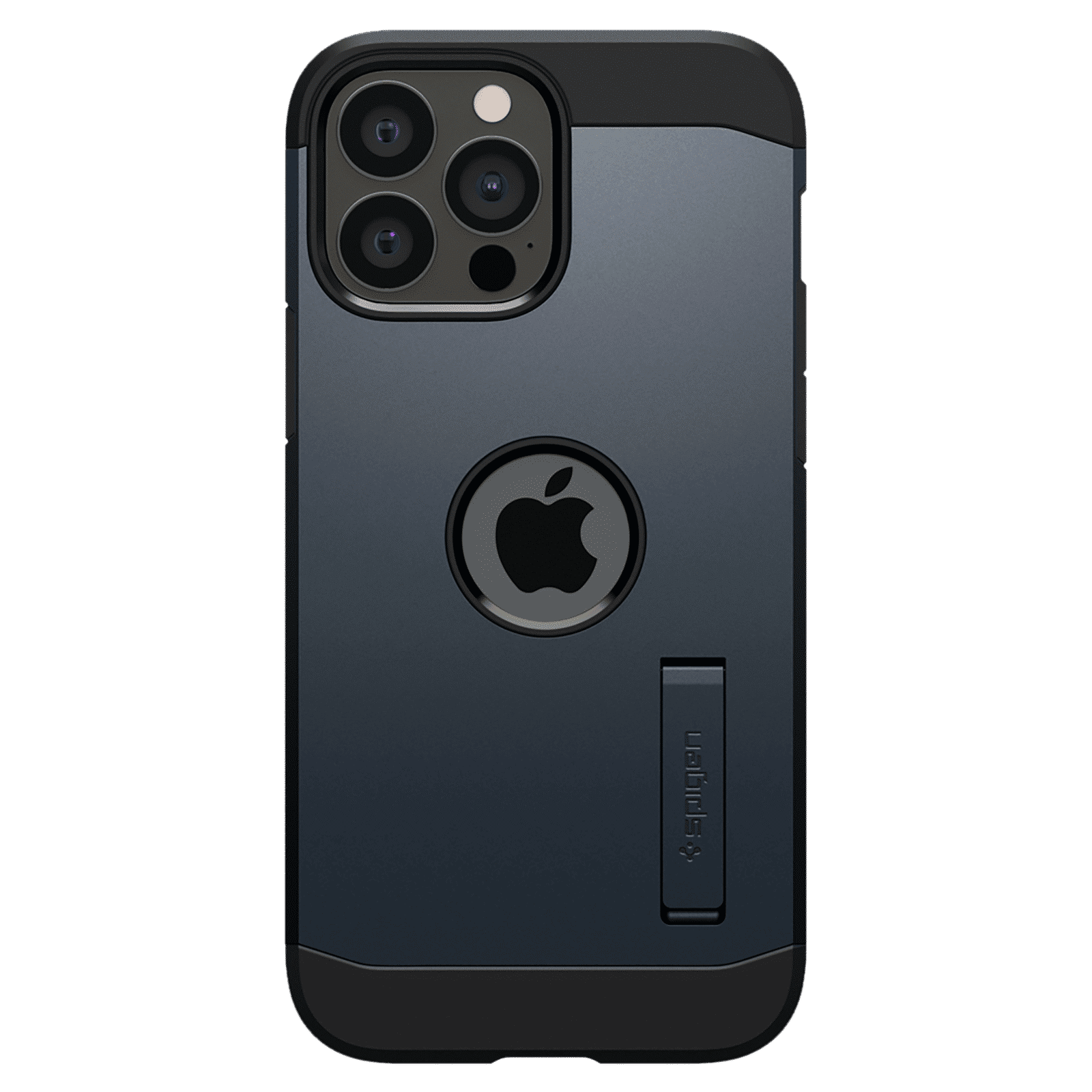 spigen Tough Armor TPU & Polycarbonate Back Case with Stand for Apple iPhone 13 Pro Max (Wireless Charging Compatible, Metal Slate)_4