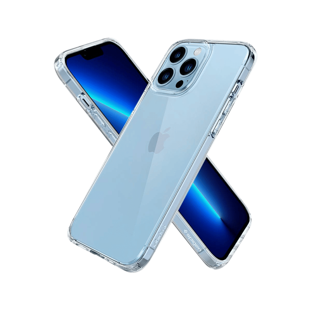 spigen Ultra Hybrid Polycarbonate Back Cover for Apple iPhone 13 Pro Max (Wireless Charging Compatible, Crystal Clear)_10