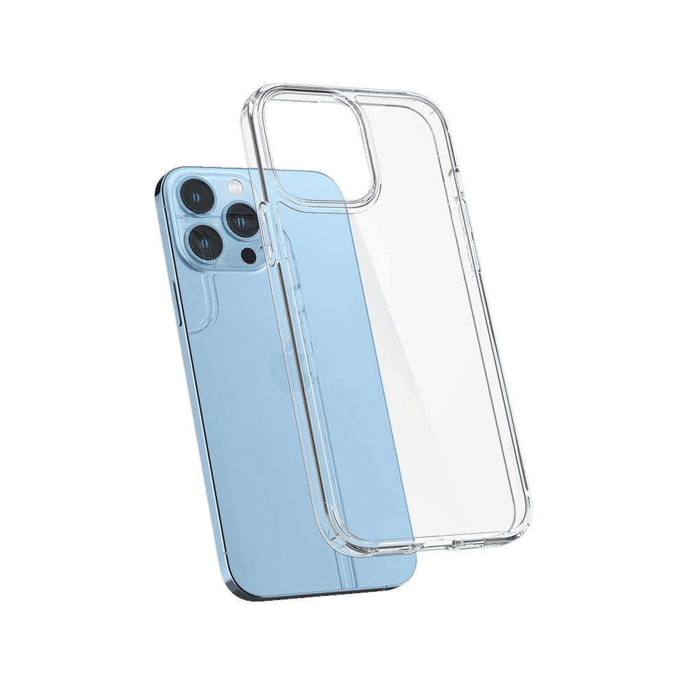 spigen Ultra Hybrid Polycarbonate Back Cover for Apple iPhone 13 Pro Max (Wireless Charging Compatible, Crystal Clear)_11