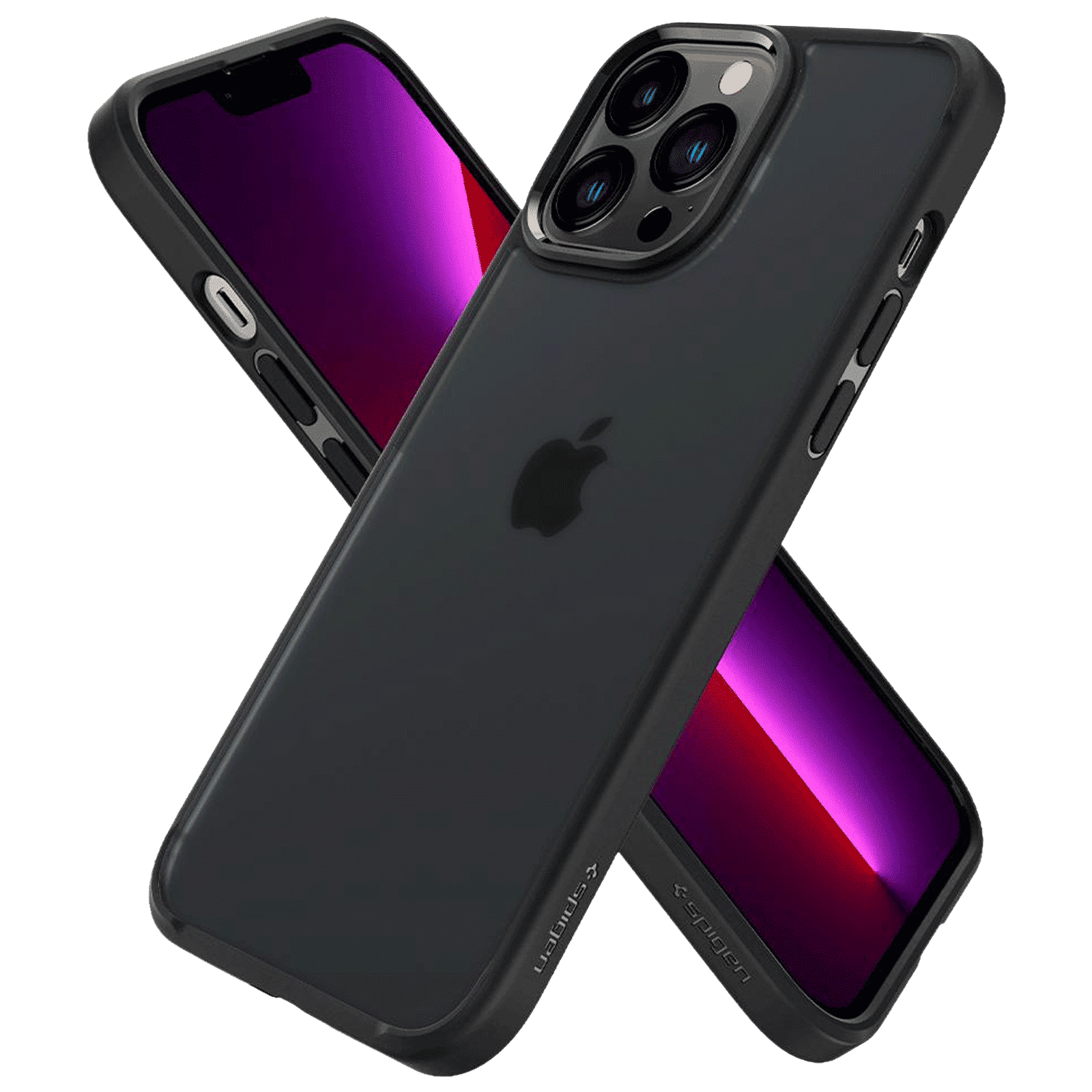 spigen Ultra Hybrid TPU & Polycarbonate Back Cover for Apple iPhone 13 Pro Max (Wireless Charging Compatible?, Frost Black)_5