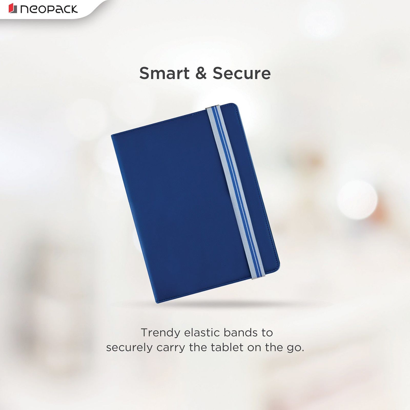 neopack Unifit Polyurethane Flip Cover for Apple iPad 10.2 Inch, iPad Air 10.5 & 10.9 Inch, iPad Pro 10.5 & iPad Pro 11 Inch (Sleep & Wake Functions, Blue)_2