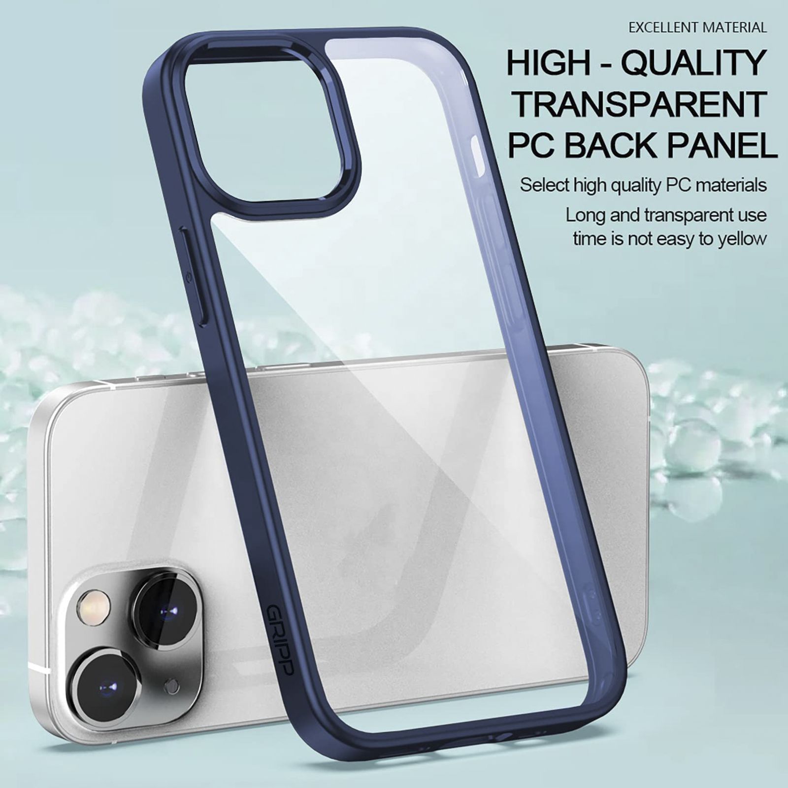 GRIPP Ming Hard Polycarbonate Back Cover for Apple iPhone 13 (Drop Protection, Blue)_8