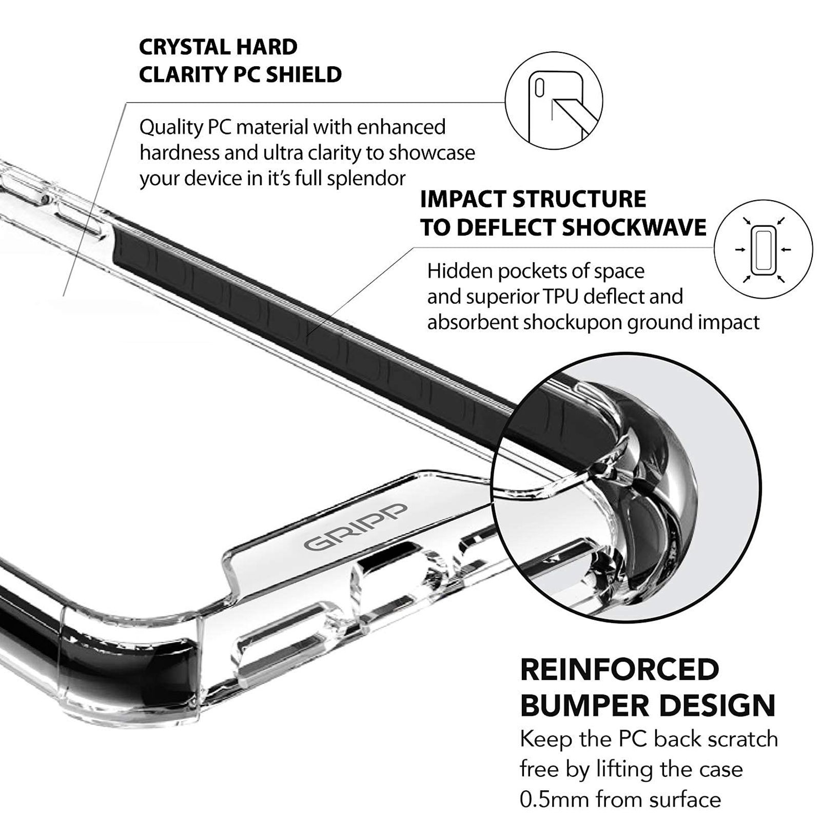 GRIPP GR-IP13-MBLK Hard Polycarbonate Back Cover for Apple iPhone 13 (Supports Wireless Charging, Black)_12