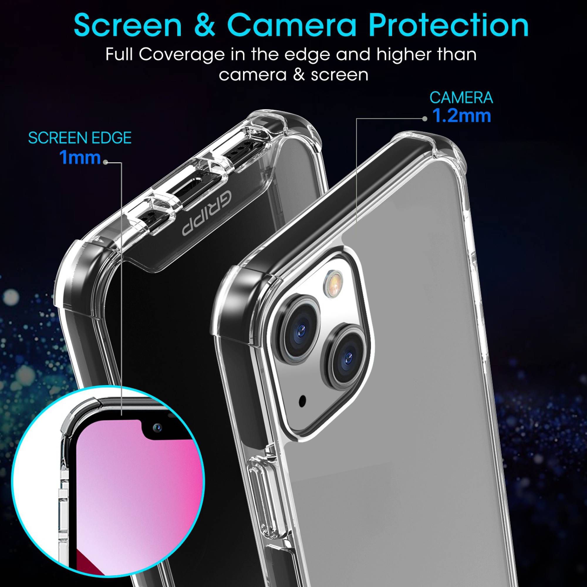 GRIPP GR-IP13-MBLK Hard Polycarbonate Back Cover for Apple iPhone 13 (Supports Wireless Charging, Black)_5