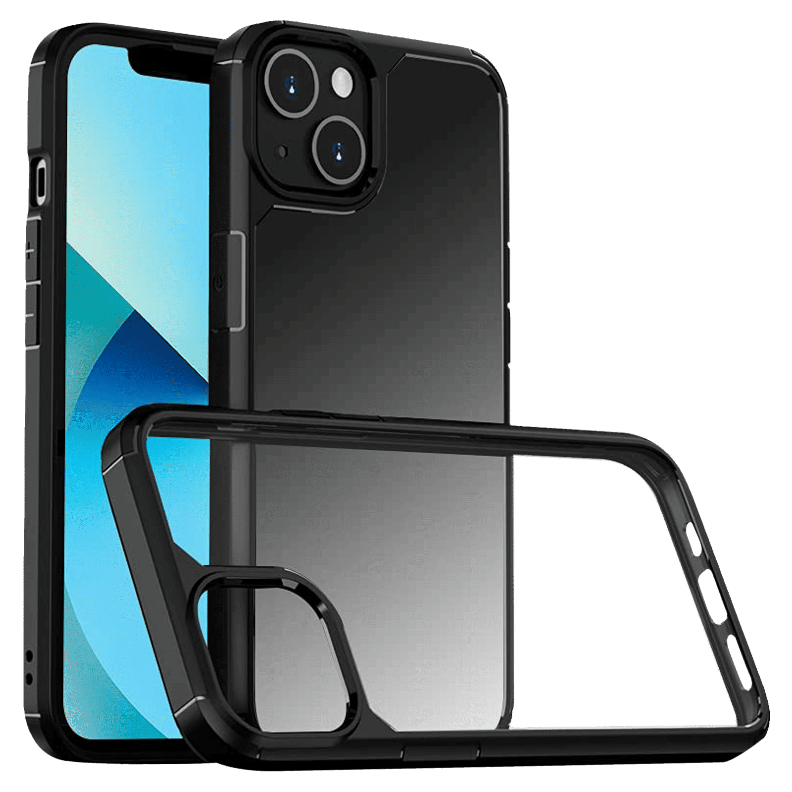 GRIPP Defender Hard Polycarbonate & TPU Back Cover for Apple iPhone 13 (Drop Protection, Black)_1