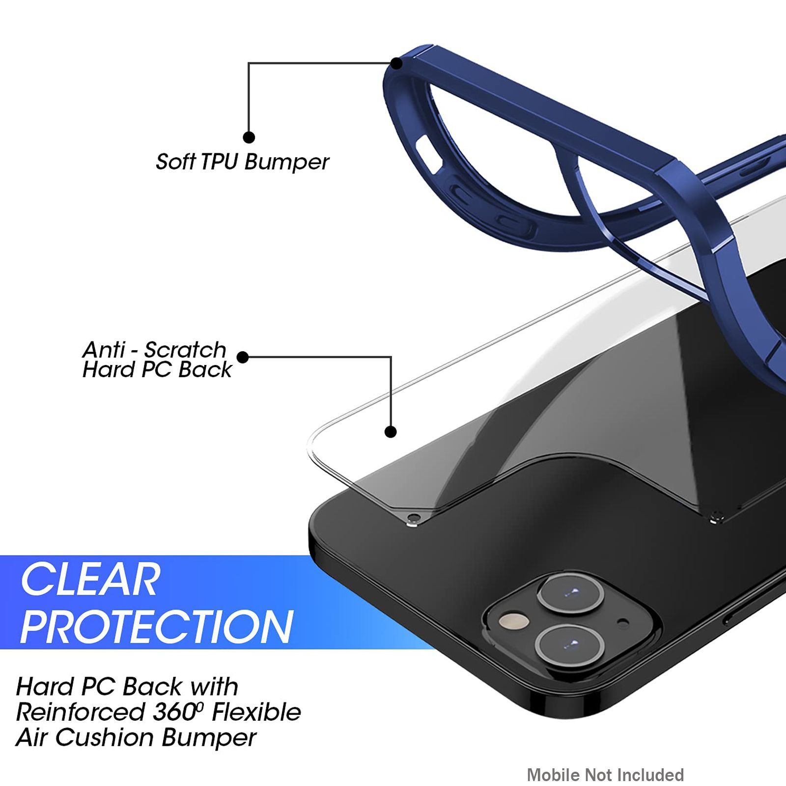 GRIPP Defender Hard Polycarbonate & TPU Back Cover for Apple iPhone 13 (Drop Protection, Blue)_5