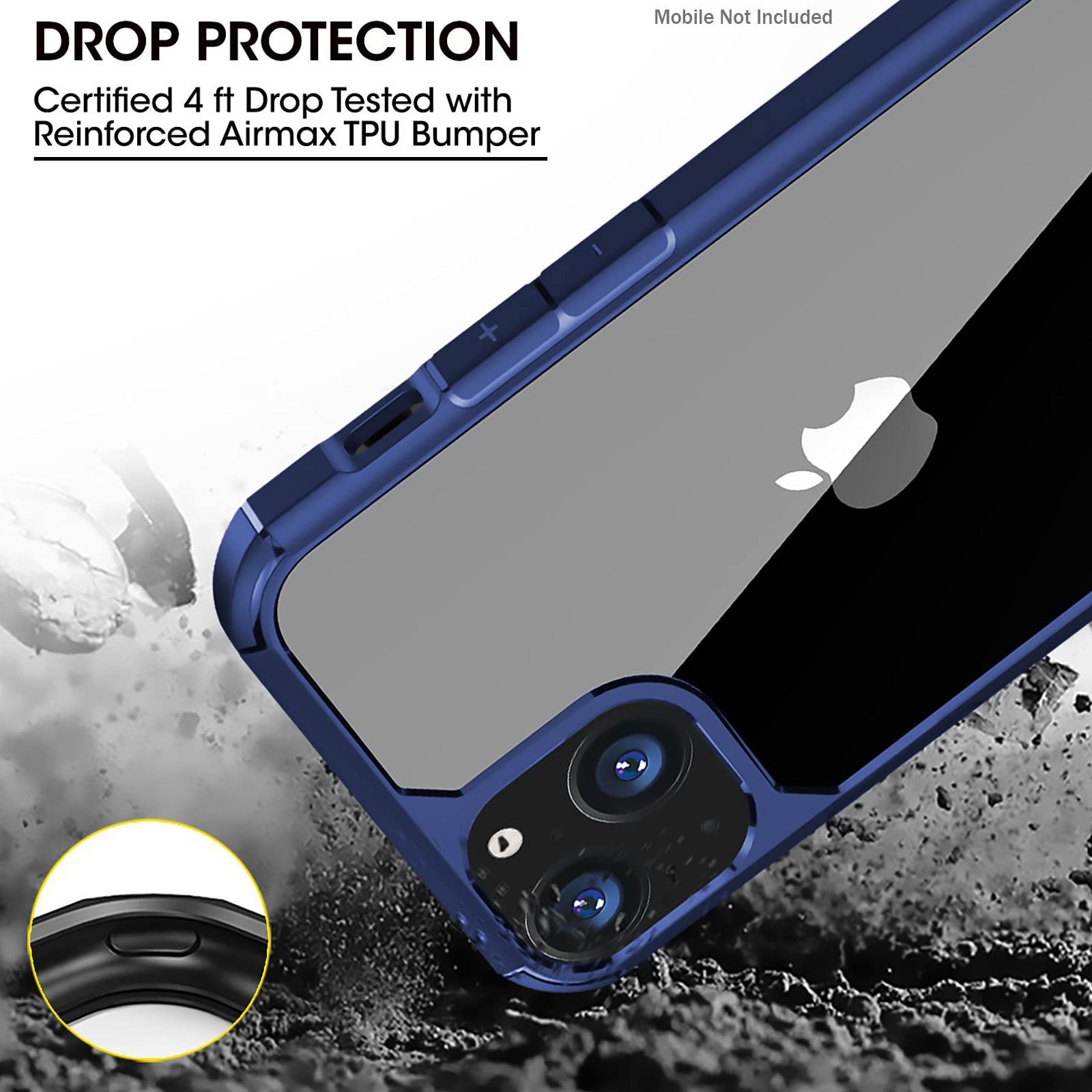 GRIPP Defender Hard Polycarbonate & TPU Back Cover for Apple iPhone 13 (Drop Protection, Blue)_6