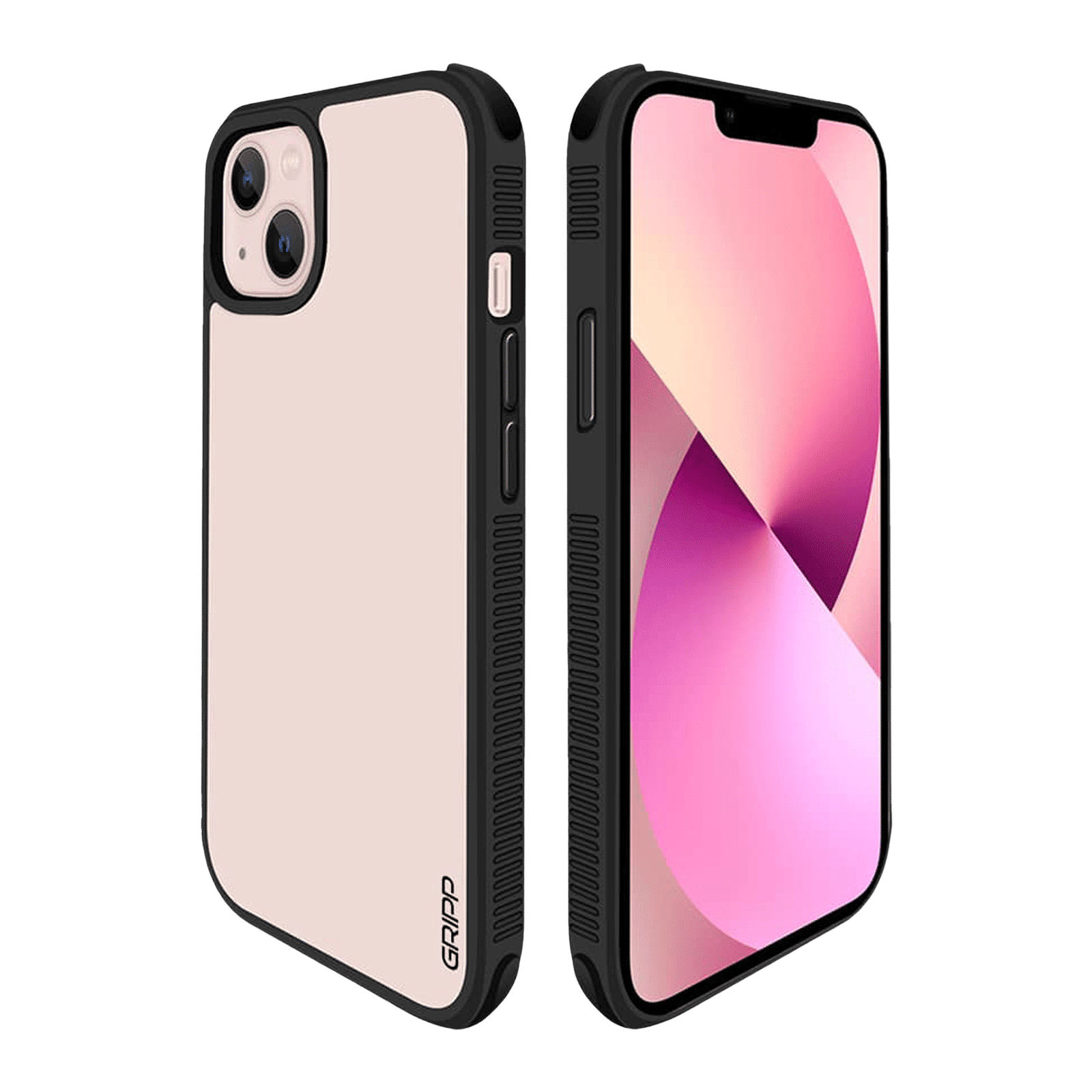 GRIPP Shocker Soft Rubber Silicone & Polycarbonate & TPU Back Cover for Apple iPhone 13 (Supports Wireless Charging, Black)_1