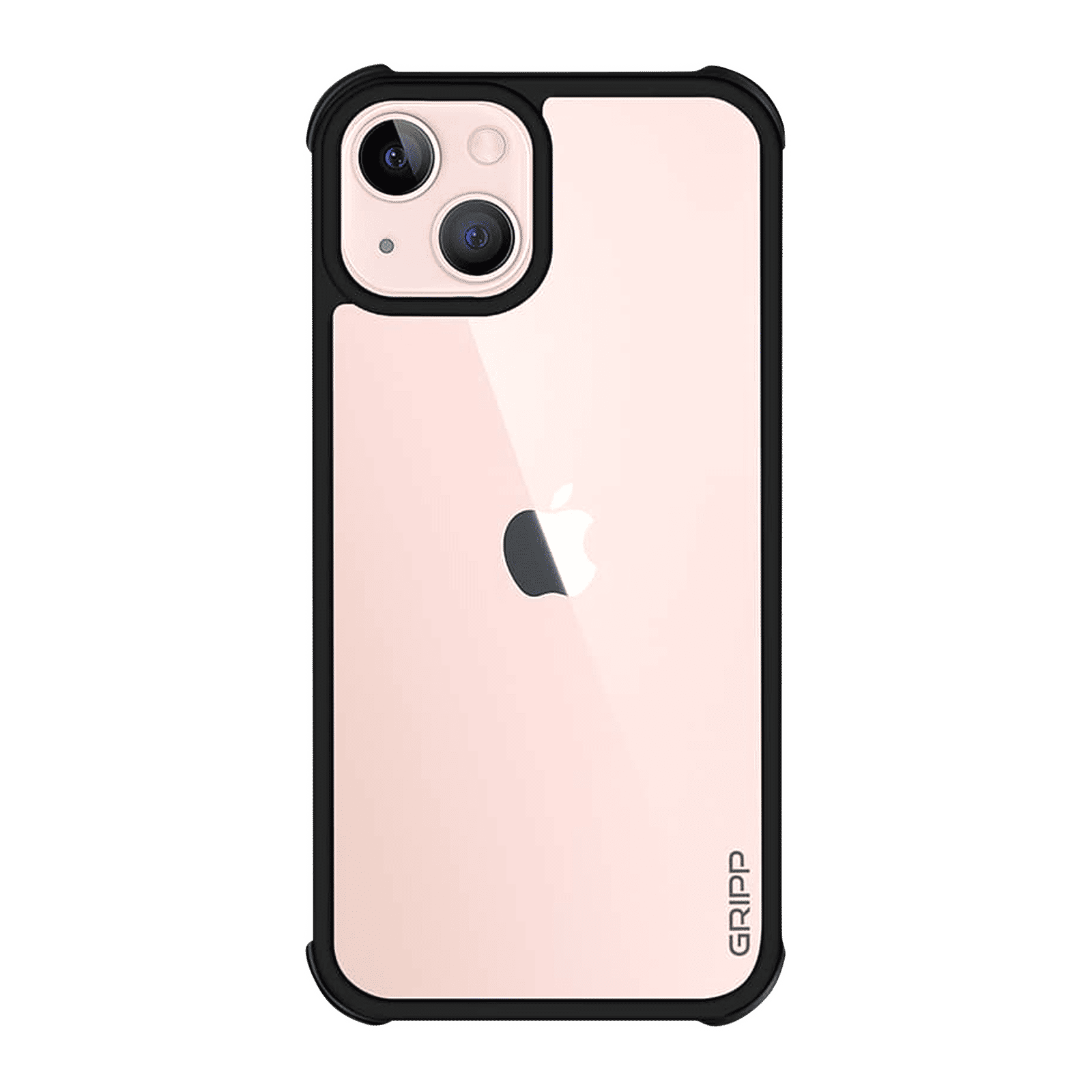 GRIPP Shocker Soft Rubber Silicone & Polycarbonate & TPU Back Cover for Apple iPhone 13 (Supports Wireless Charging, Black)_3