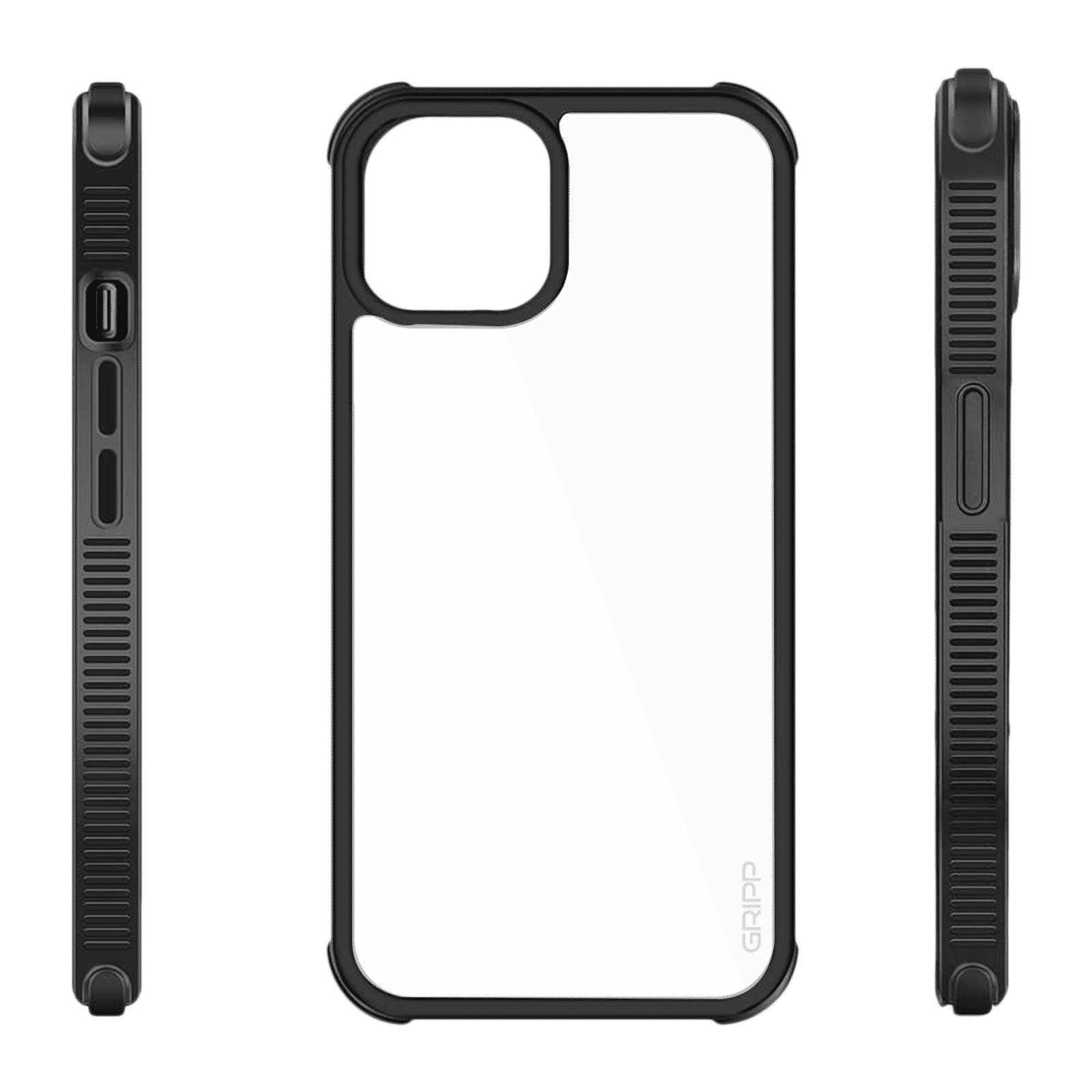 GRIPP Shocker Soft Rubber Silicone & Polycarbonate & TPU Back Cover for Apple iPhone 13 (Supports Wireless Charging, Black)_4