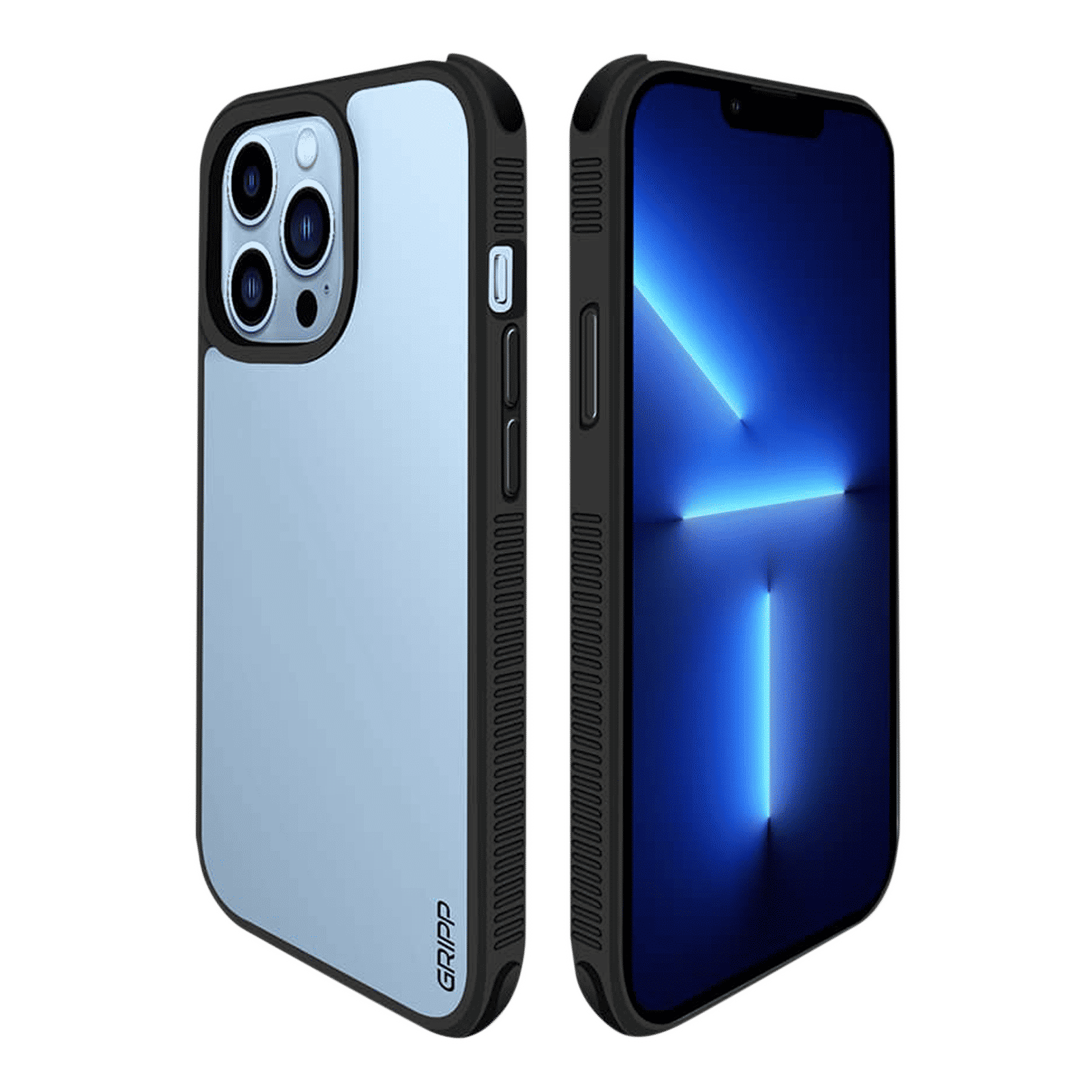 Gripp Shocker Hard Polycarbonate & TPU Back Cover for Apple iPhone 13 Pro (Supports Wireless Charging, Black)_1