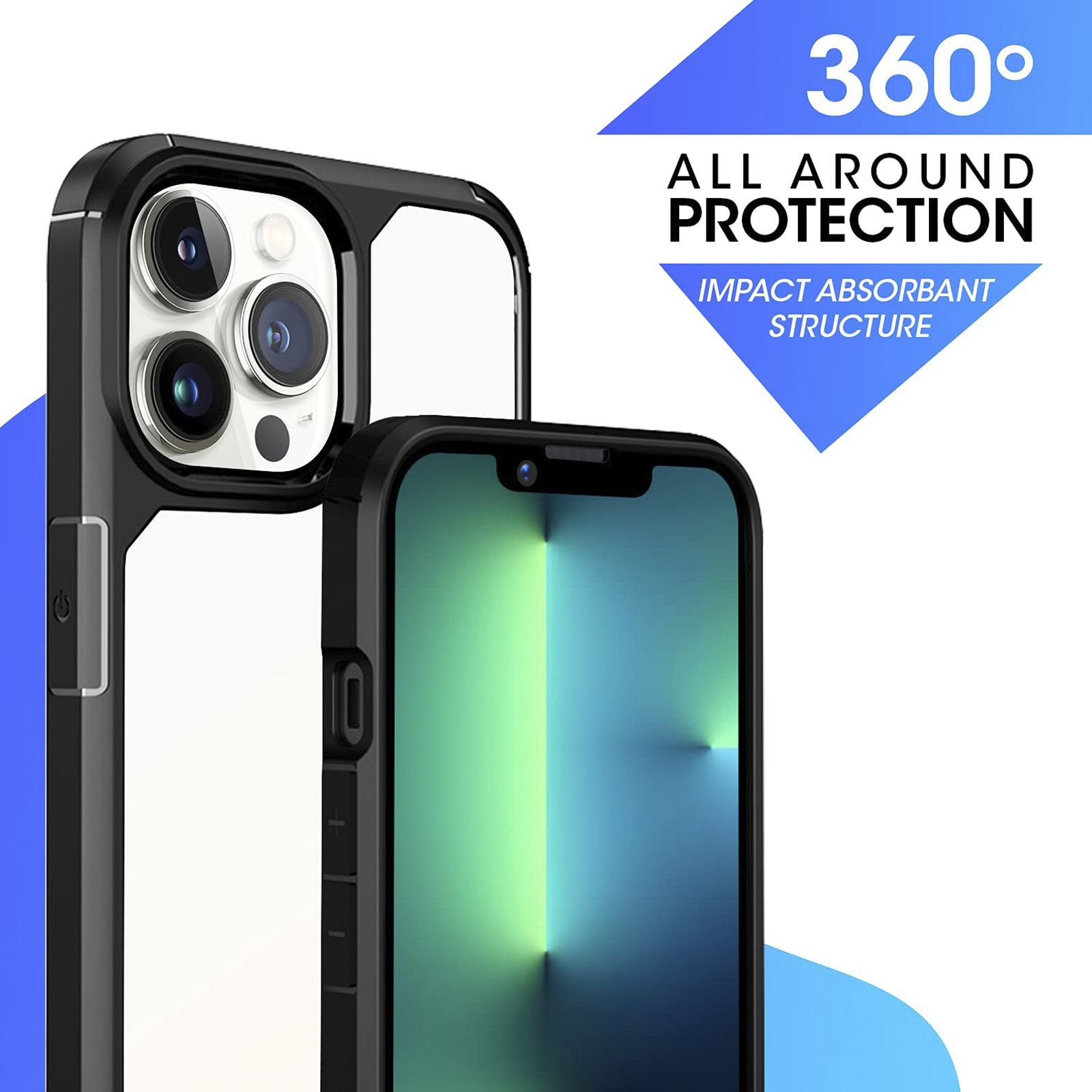 GRIPP Defender Hard Polycarbonate & TPU Back Cover for Apple iPhone 13 Pro Max (Supports Wireless Charging, Black)_5