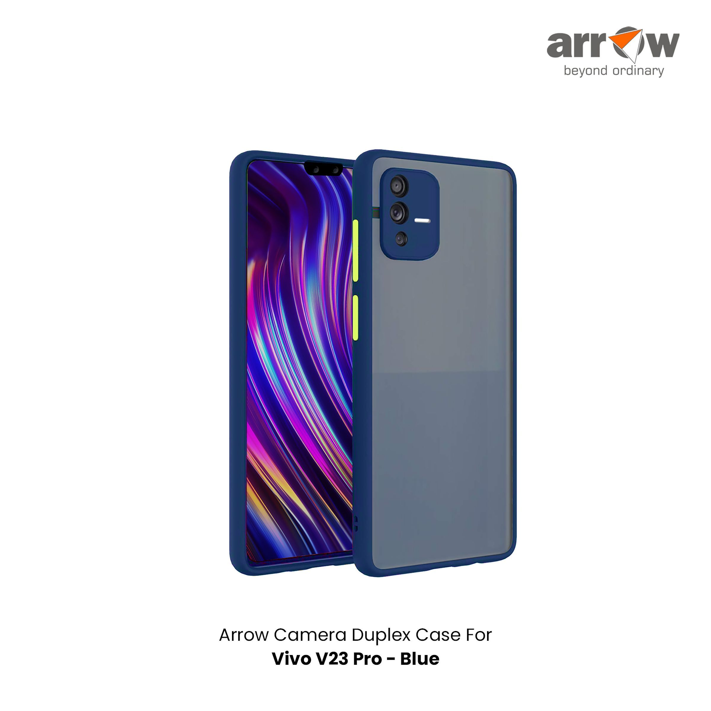 Arrow Duplex Back Cover for vivo V23 Pro (Anti Scratch Design, Blue)_3