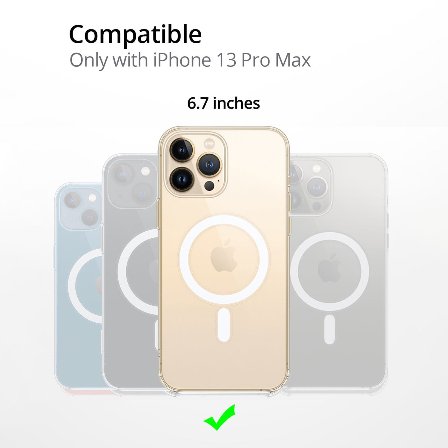 RAEGR MagFix Air Hybrid TPU & Polycarbonate Back Cover for Apple iPhone 13 Pro Max (MagSafe Charging Support, Crystal Clear)_4