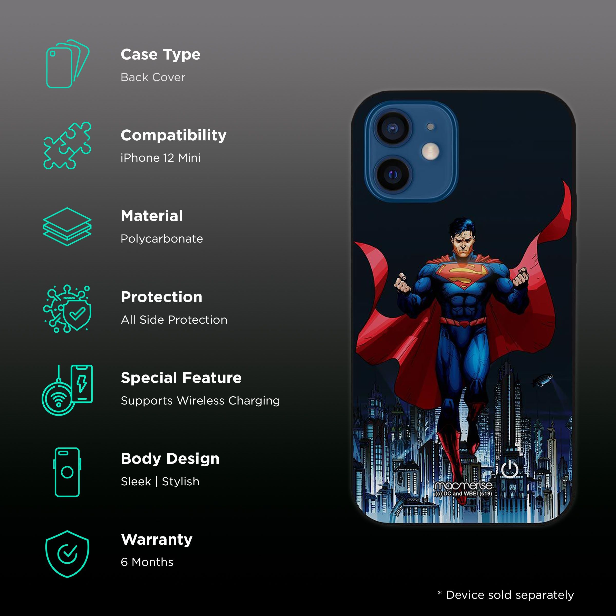 Macmerise Metropolis Savior Hard Polycarbonate Back Cover for Apple iPhone 12 Mini (Supports Wireless Charging, Multi Color) Macmerise Metropolis Savior Hard Polycarbonate Back Cover for Apple iPhone 12 Mini (Supports Wireless Charging, Multi Color)_2