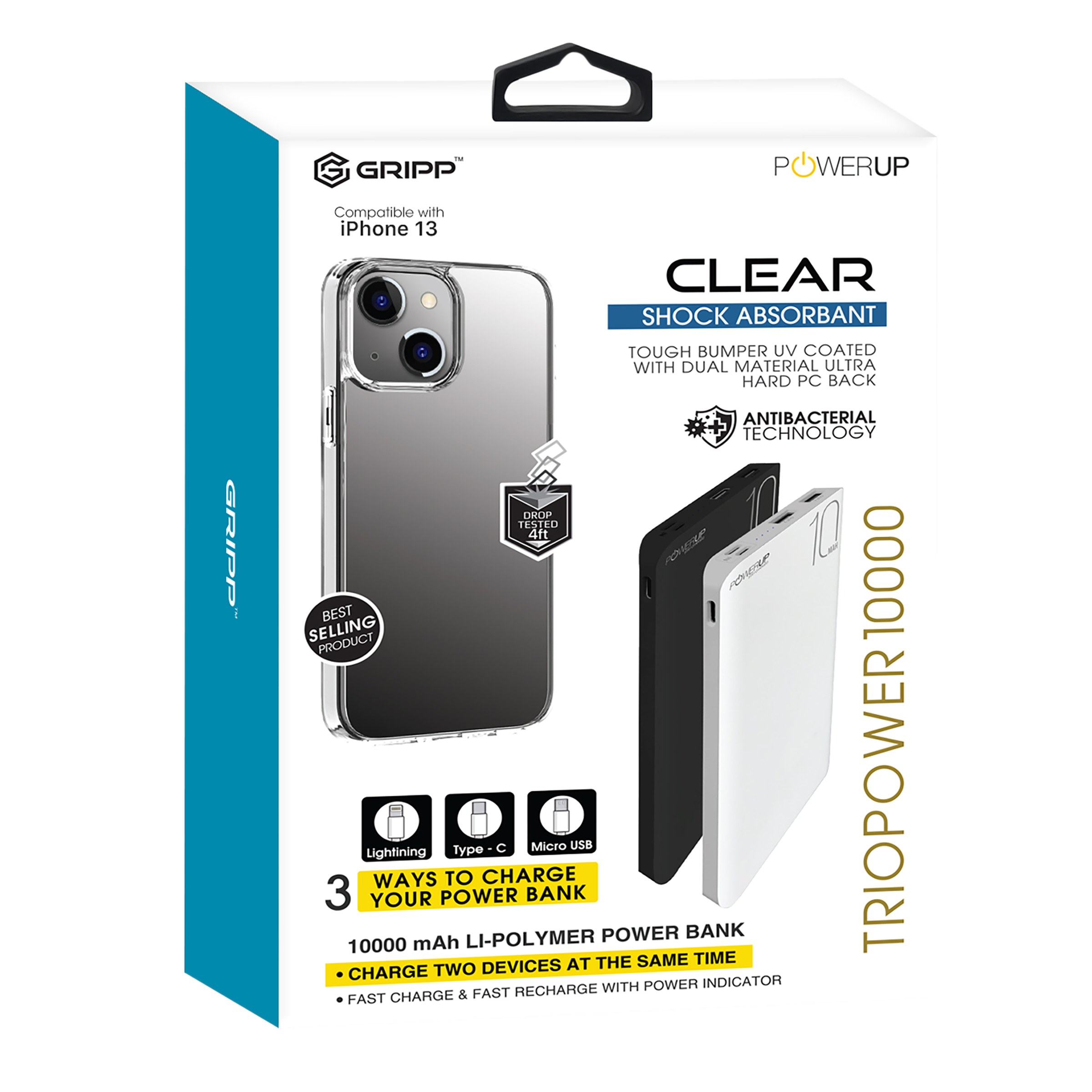 GRIPP Hard Polycarbonate Back Cover & Power Bank Combo for Apple iPhone 13 (Scratch Resistant, Multi Color) GRIPP Hard Polycarbonate Back Cover & Power Bank Combo for Apple iPhone 13 (Scratch Resistant, Multi Color)_9