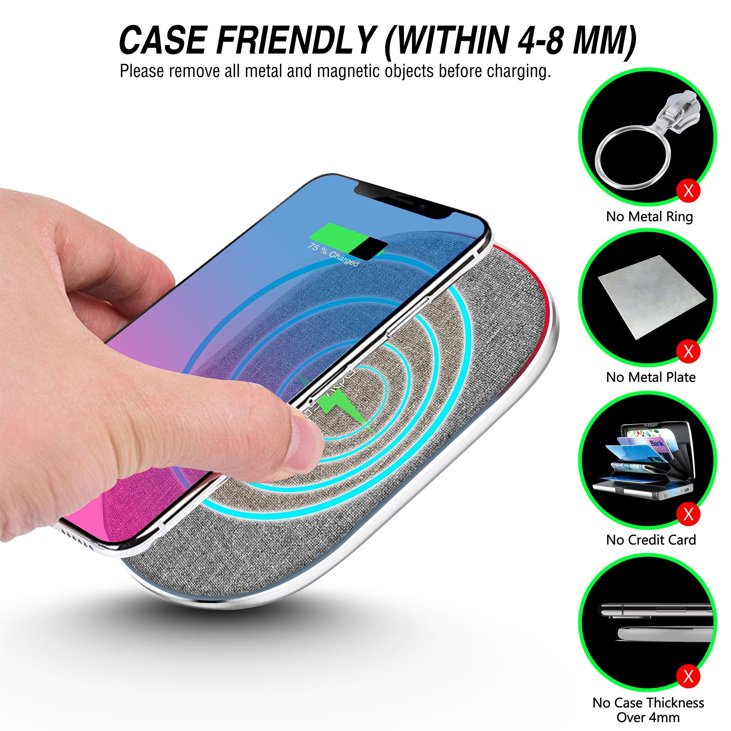 GRIPP GR-CS-13CL20WWC Hard Polycarbonate Back Cover, Adapter & Wireless Charger Combo for Apple iPhone 13 (Scratch Resistant, Multi Color)_6