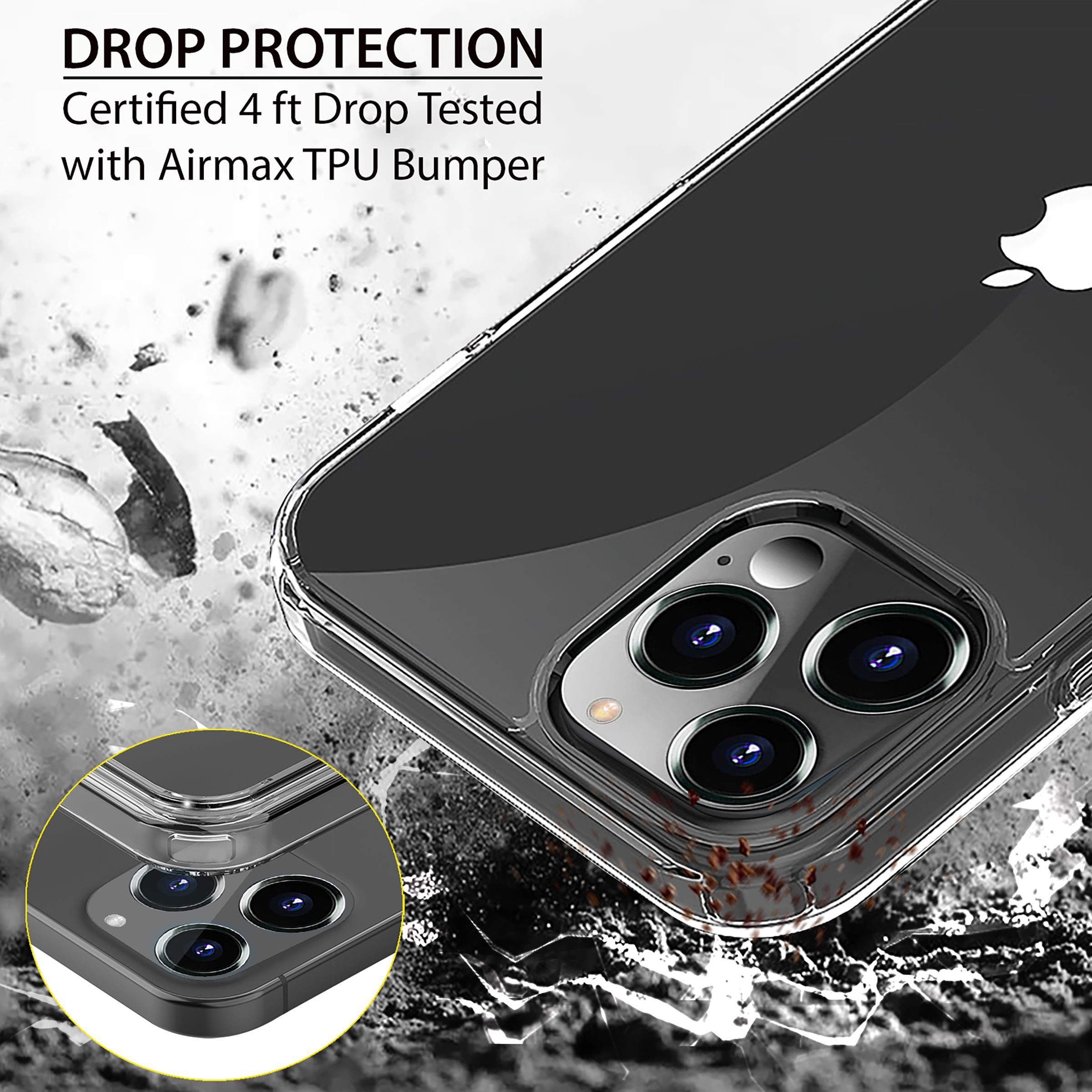 GRIPP Hard Polycarbonate Back Cover, Adapter & Wireless Charger Combo for Apple iPhone 13 Pro (Scratch Resistant, Transparent)_5