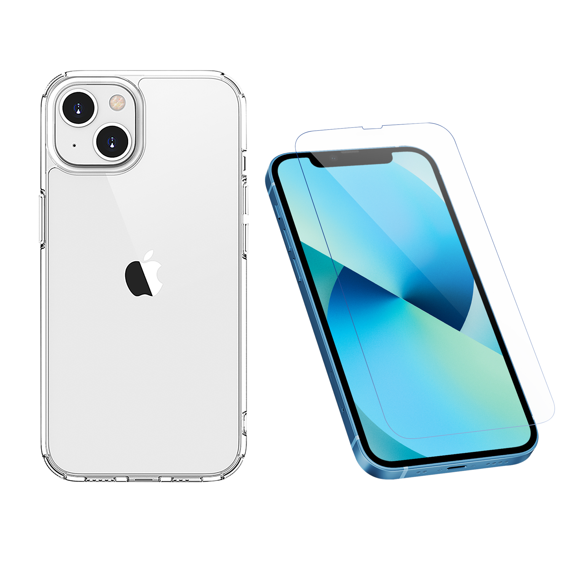 GRIPP Tempered Glass & Hard Polycarbonate Back Cover Combo for Apple iPhone 13 Mini (Scratch Resistant, Clear)_1