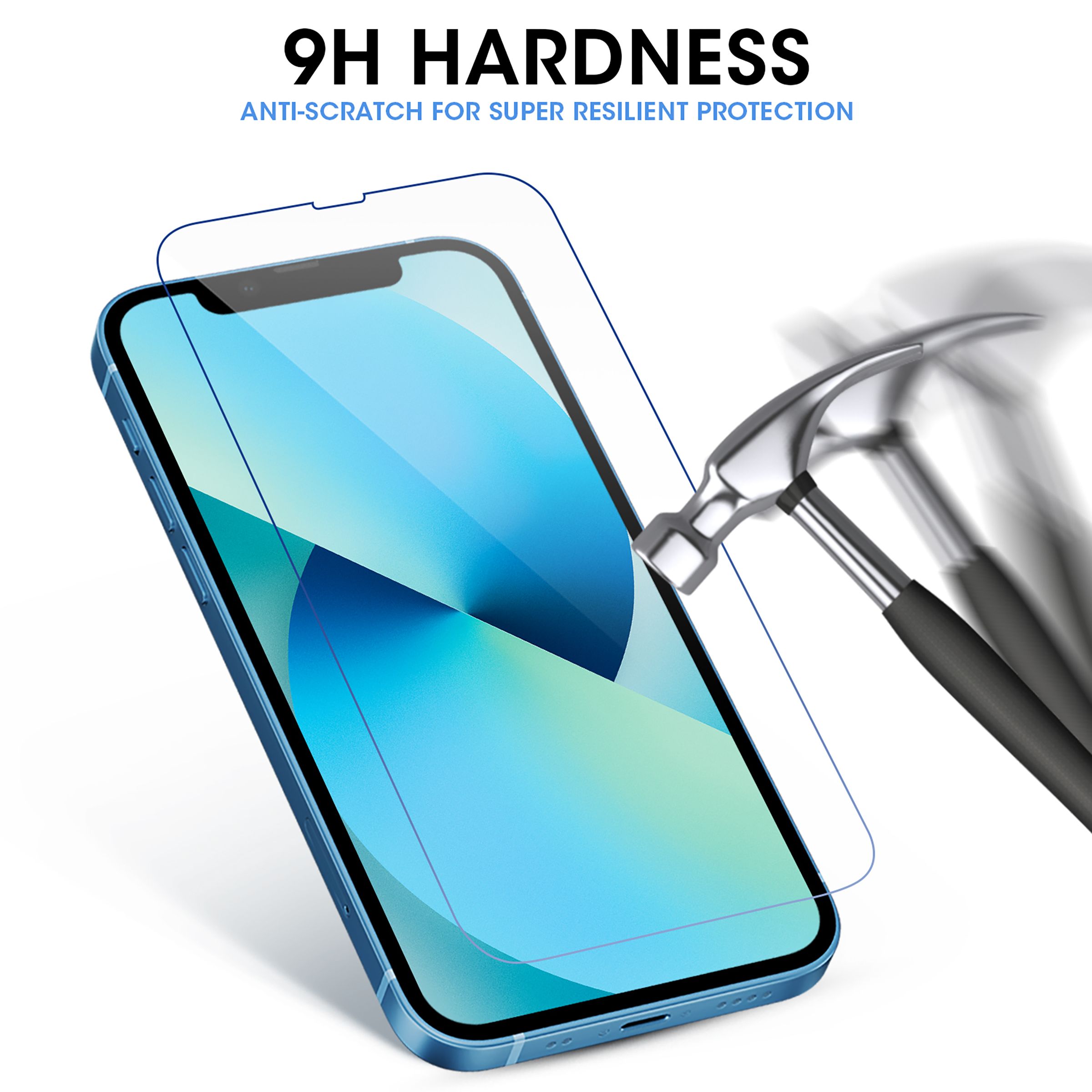 GRIPP Tempered Glass & Hard Polycarbonate Back Cover Combo for Apple iPhone 13 Mini (Scratch Resistant, Clear)_5