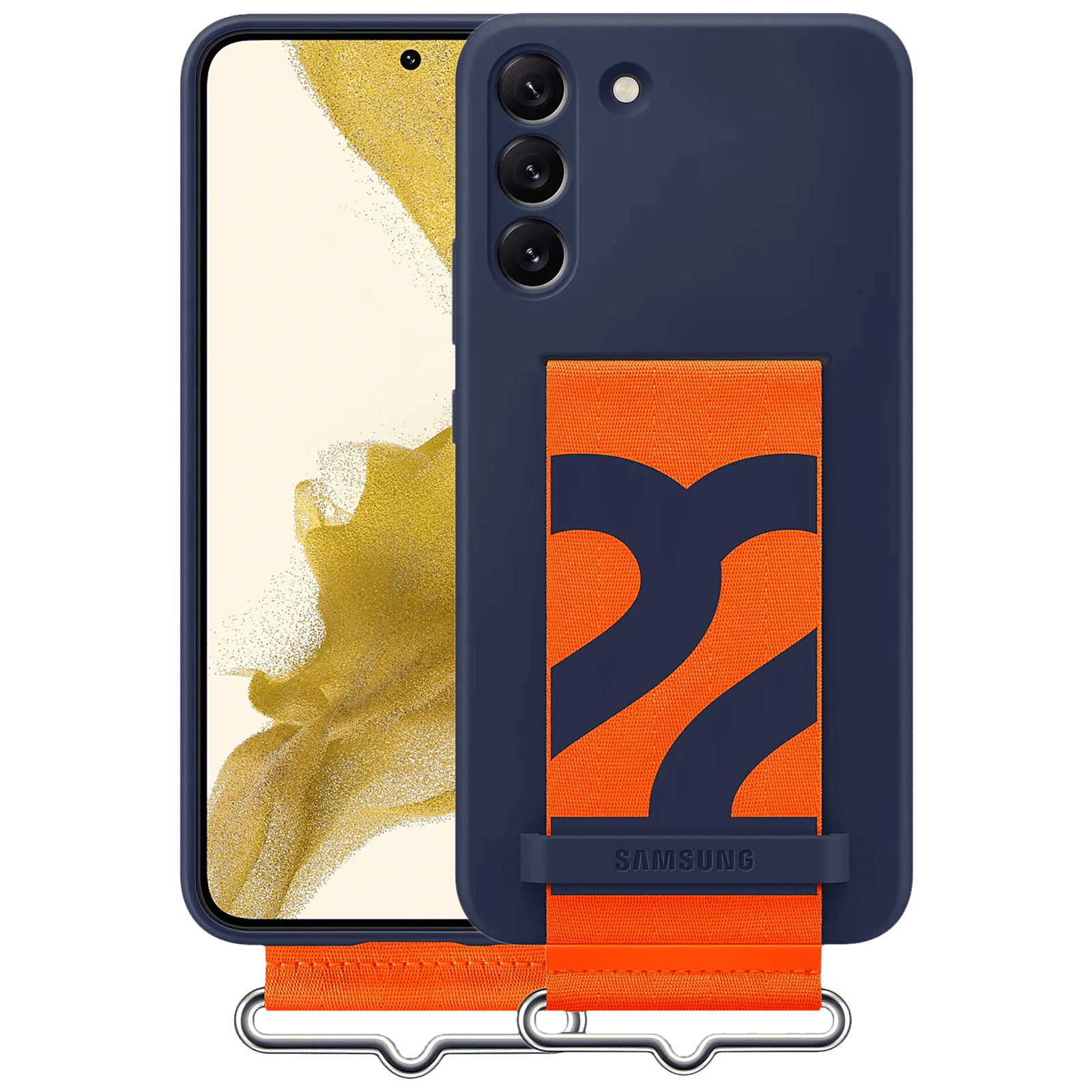 SAMSUNG Silicone Hybrid Cover for SAMSUNG Galaxy S22+ 5G (Detachable Strap, Navy) SAMSUNG Silicone Hybrid Cover for SAMSUNG Galaxy S22+ 5G (Detachable Strap, Navy)_1