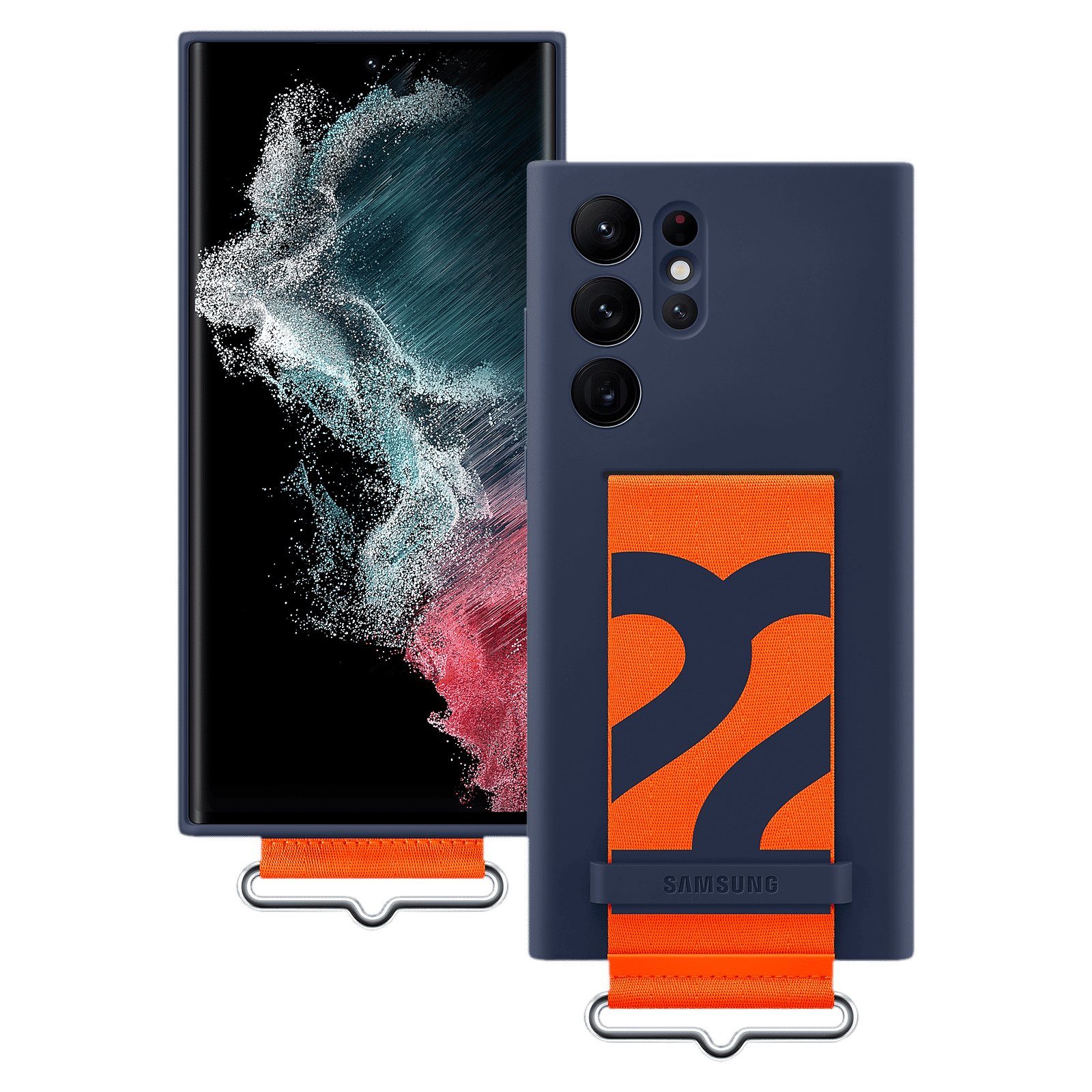 SAMSUNG Silicone Hybrid Cover for SAMSUNG Galaxy S22 Ultra 5G (Detachable Strap, Navy) SAMSUNG Silicone Hybrid Cover for SAMSUNG Galaxy S22 Ultra 5G (Detachable Strap, Navy)_1