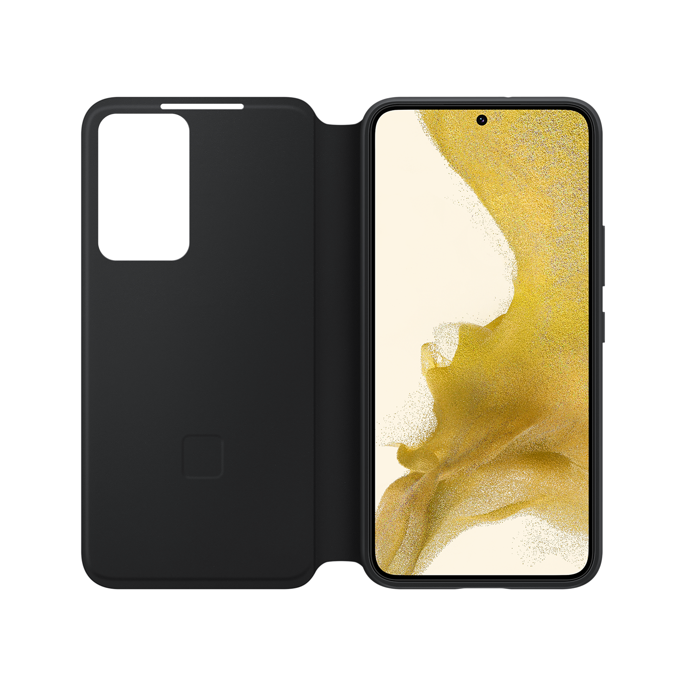 SAMSUNG Smart Clear View Polycarbonate & Polyurethane Flip Cover for SAMSUNG Galaxy S22 5G (Anti-Microbial, Black)_7