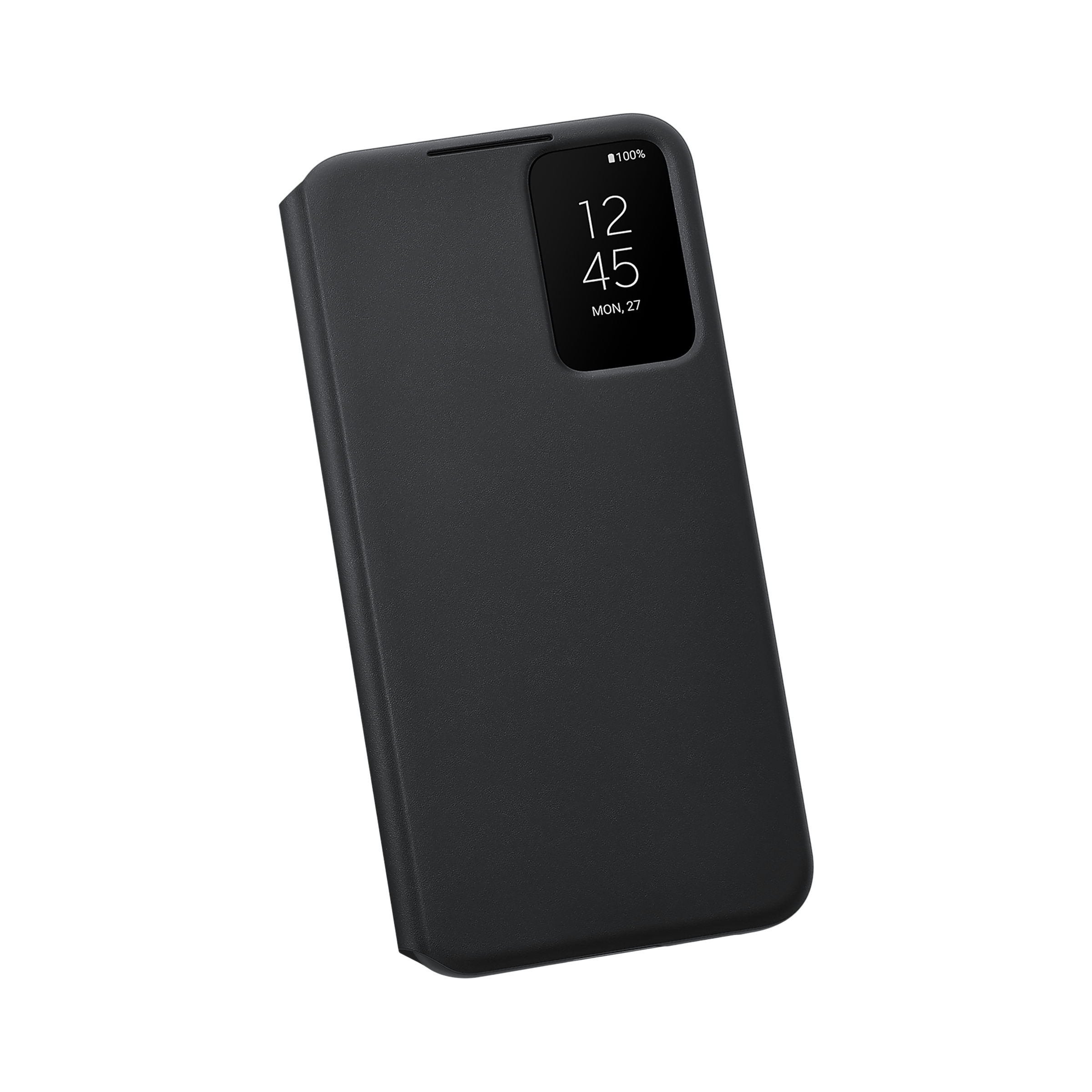 SAMSUNG Smart Clear View Polycarbonate & Polyurethane Flip Cover for SAMSUNG Galaxy S22+ 5G (Anti-Microbial, Black)_6