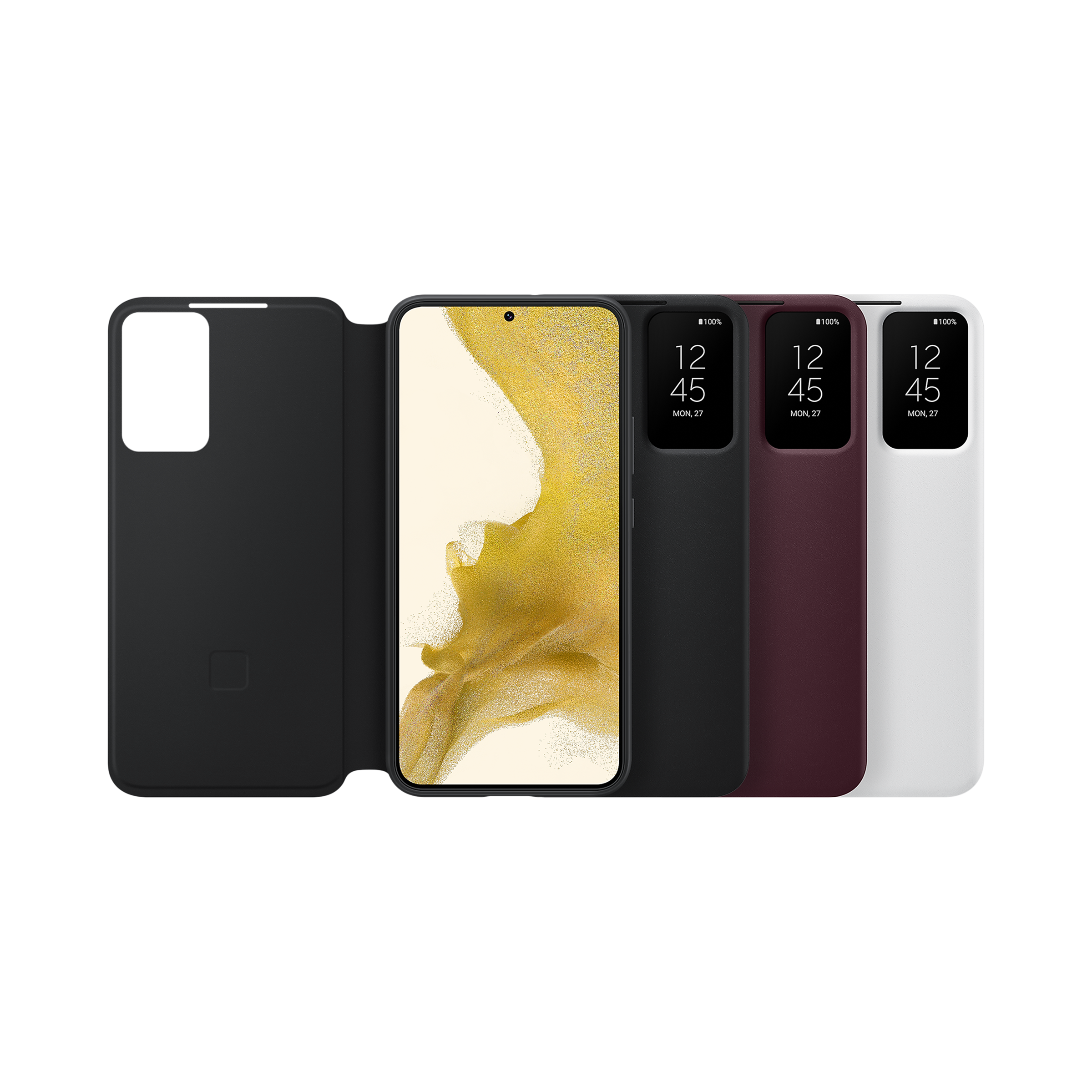 SAMSUNG Smart Clear View Polycarbonate & Polyurethane Flip Cover for SAMSUNG Galaxy S22+ 5G (Anti-Microbial, Black)_8