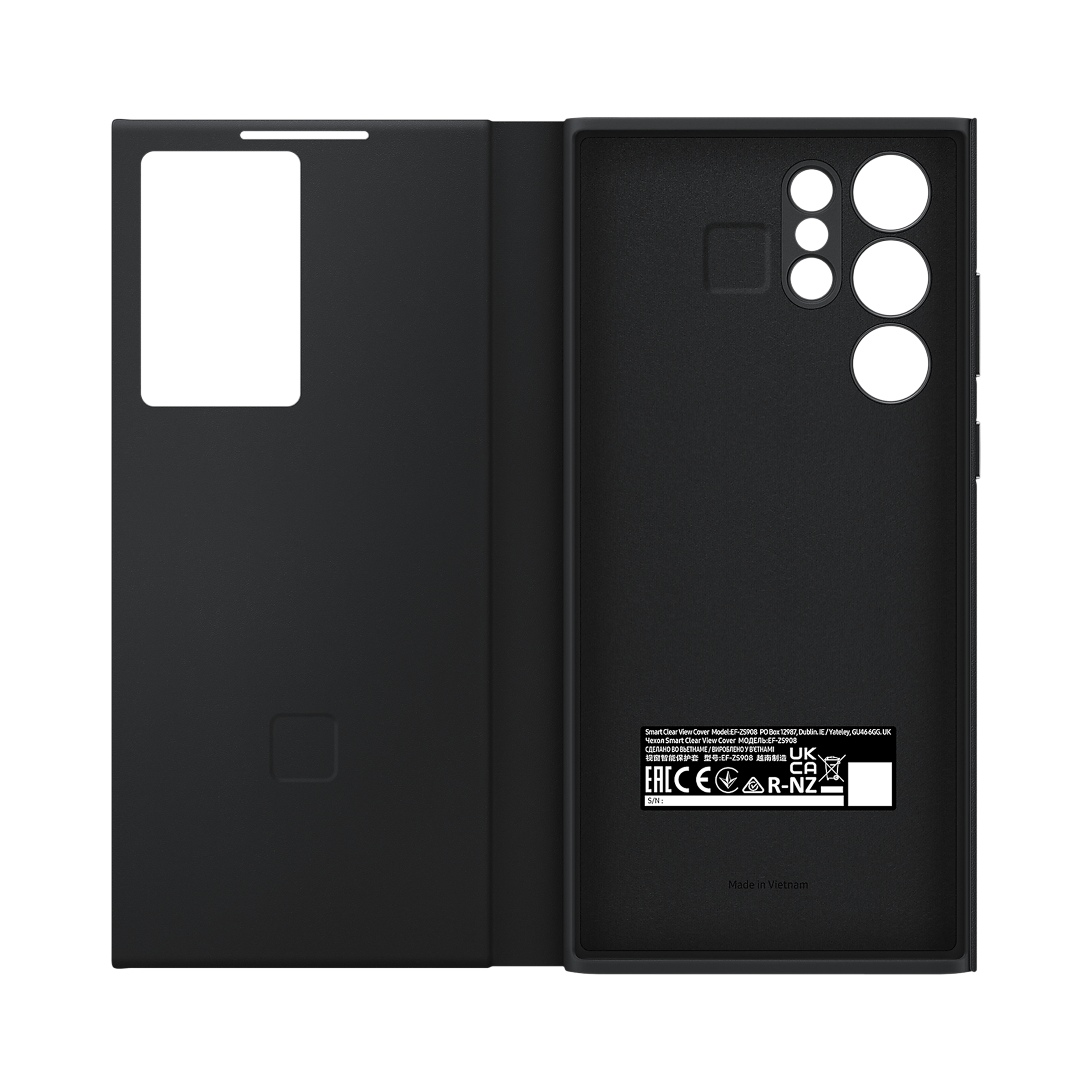 SAMSUNG Smart Clear View Polycarbonate & Polyurethane Flip Cover for SAMSUNG Galaxy S22 Ultra 5G (Anti-Microbial, Black)_4