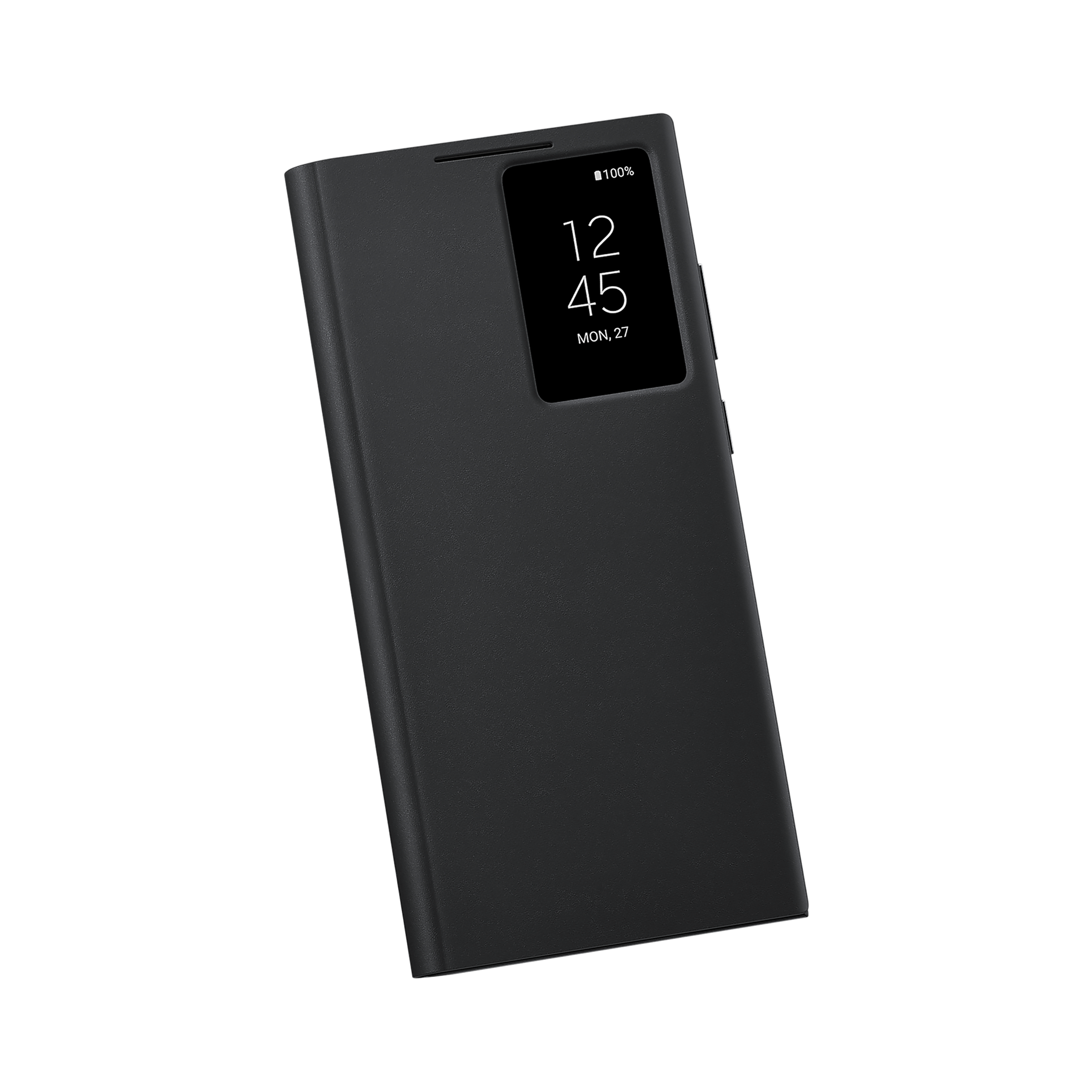 SAMSUNG Smart Clear View Polycarbonate & Polyurethane Flip Cover for SAMSUNG Galaxy S22 Ultra 5G (Anti-Microbial, Black)_6