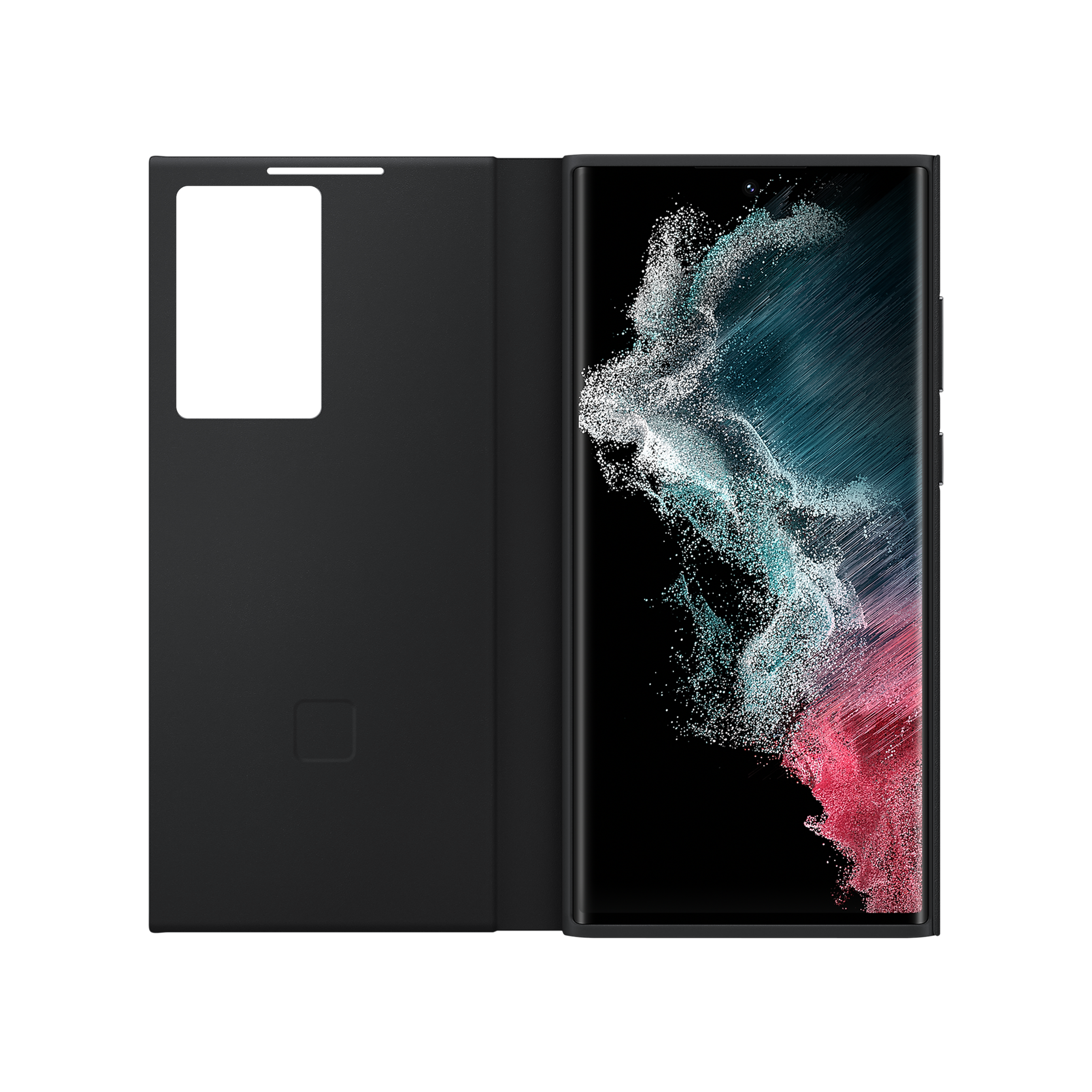 SAMSUNG Smart Clear View Polycarbonate & Polyurethane Flip Cover for SAMSUNG Galaxy S22 Ultra 5G (Anti-Microbial, Black)_7