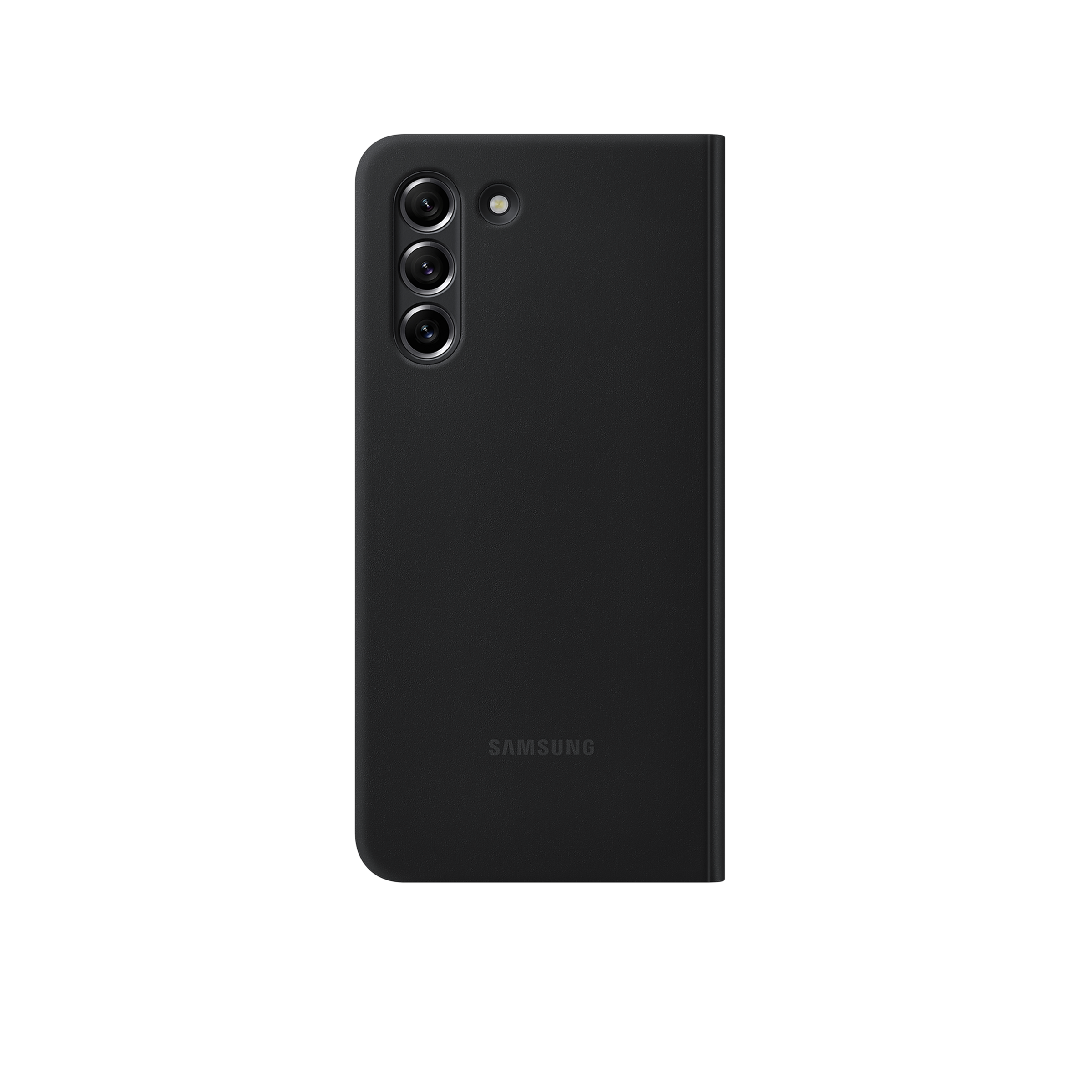 SAMSUNG Smart Clear View Polycarbonate Flip Cover for SAMSUNG Galaxy S21 FE 5G (Protection Against Microbial, Black)_5