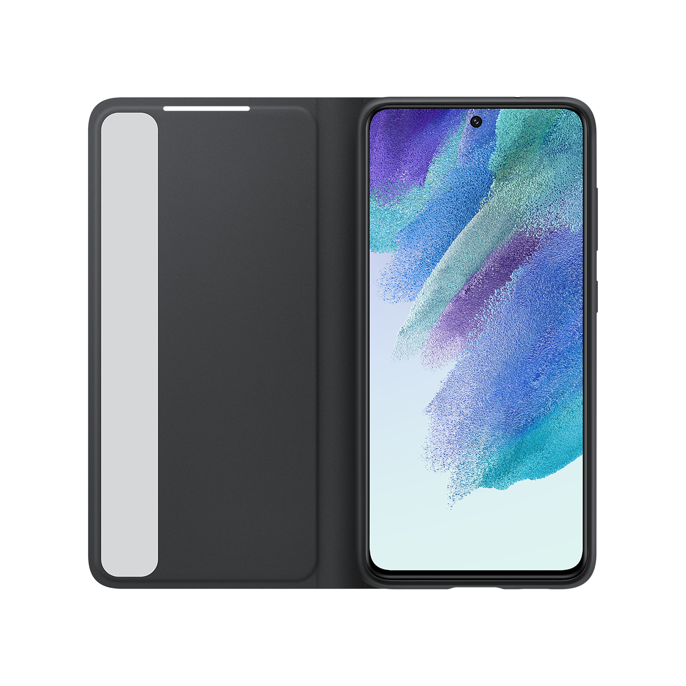 SAMSUNG Smart Clear View Polycarbonate Flip Cover for SAMSUNG Galaxy S21 FE 5G (Protection Against Microbial, Black)_6