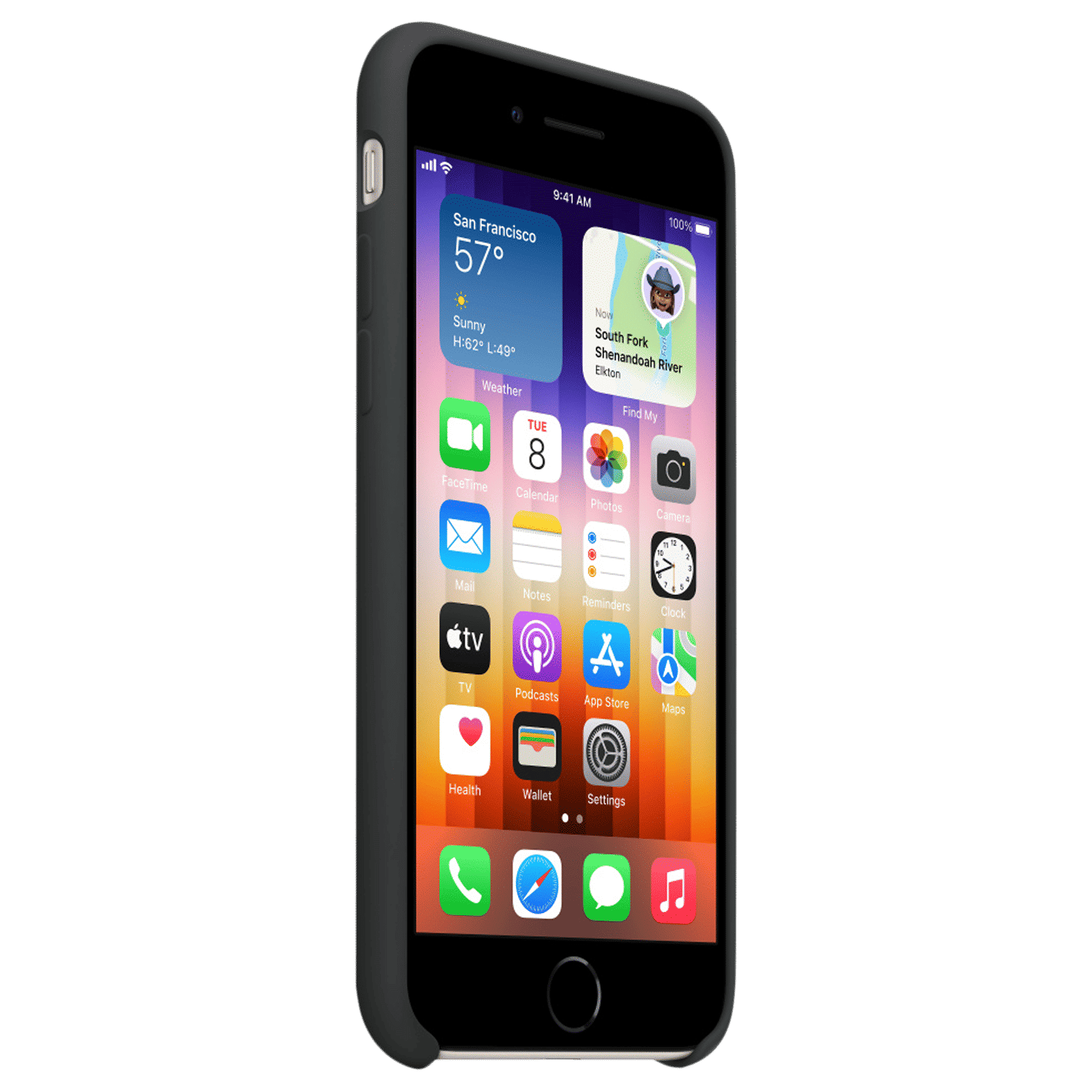 Apple Soft Silicone Back Cover for Apple iPhone SE (3rd & 2nd Gen), 8, 7 (Supports Wireless Charging, Midnight)_4