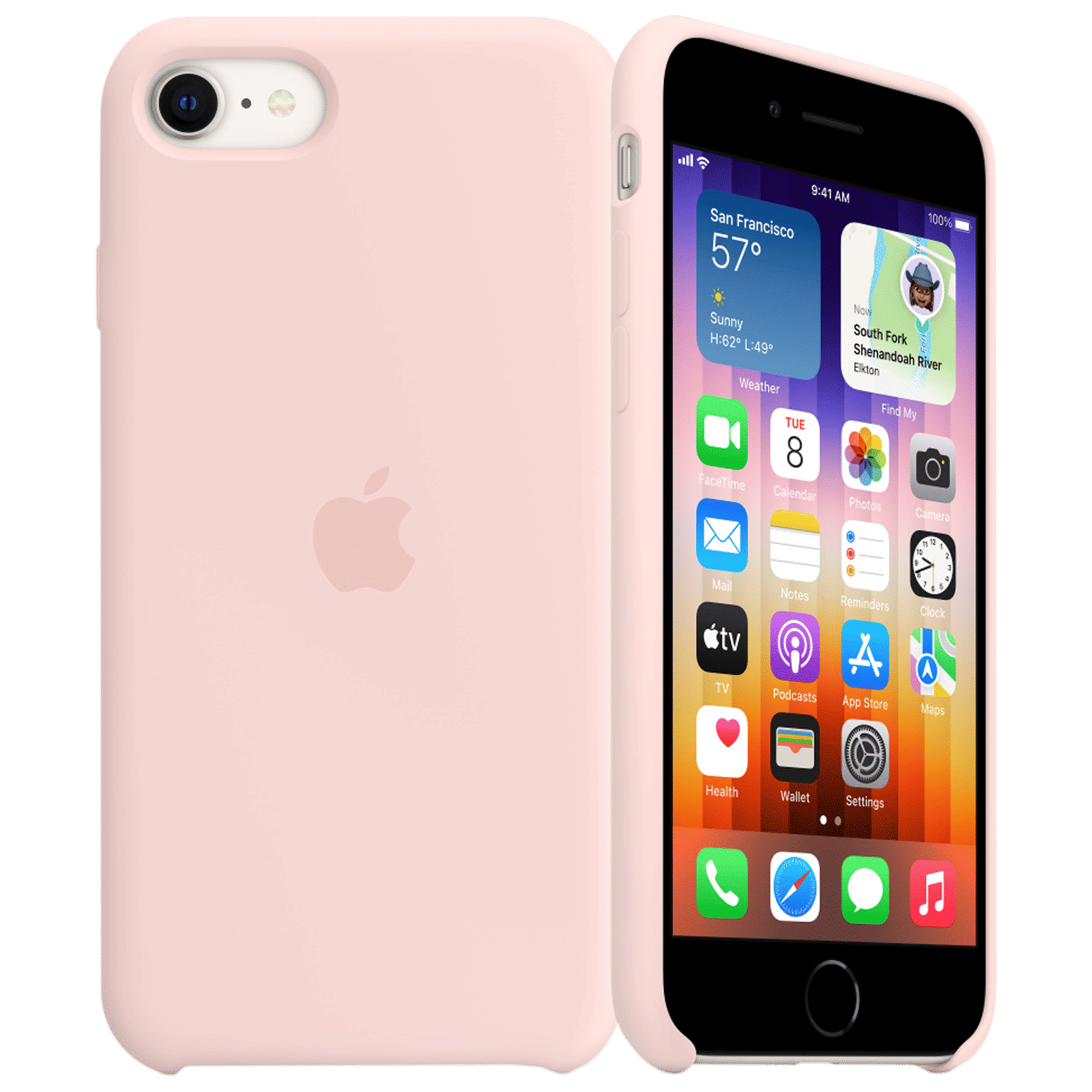 Apple Soft Silicone Back Cover for Apple iPhone SE (3rd & 2nd Gen), 8, 7 (Supports Wireless Charging, Chalk Pink) Apple Soft Silicone Back Cover for Apple iPhone SE (3rd & 2nd Gen), 8, 7 (Supports Wireless Charging, Chalk Pink)_1