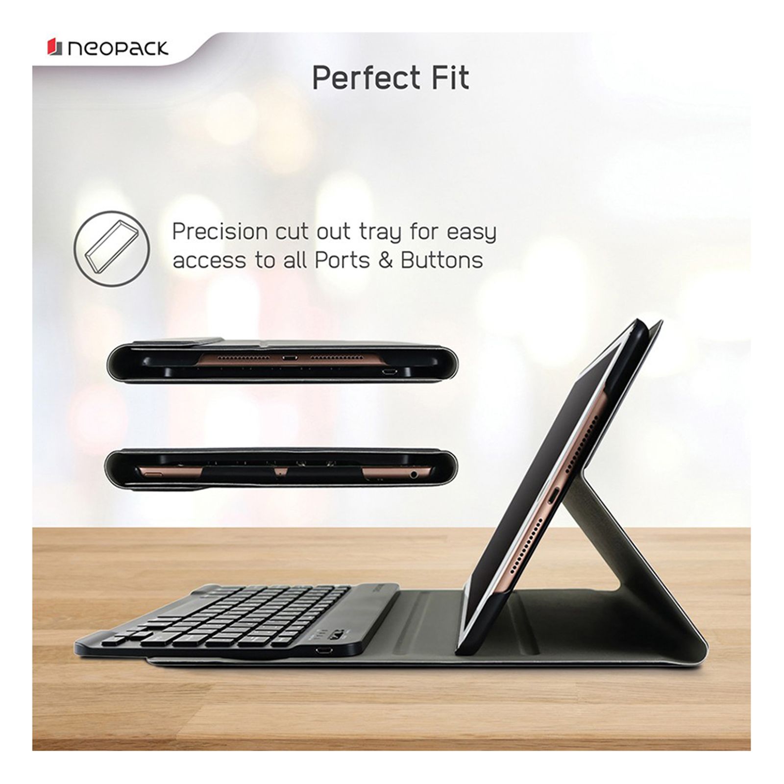 neopack 7PAD5 Commuter ABS Plastic Flip Cover for Apple iPad 7th Gen and 8th Gen 10.2 Inch (Detachable Wireless Magnetic Keyboard, Black) neopack 7PAD5 Commuter ABS Plastic Flip Cover for Apple iPad 7th Gen and 8th Gen 10.2 Inch (Detachable Wireless Magnetic Keyboard, Black)_3