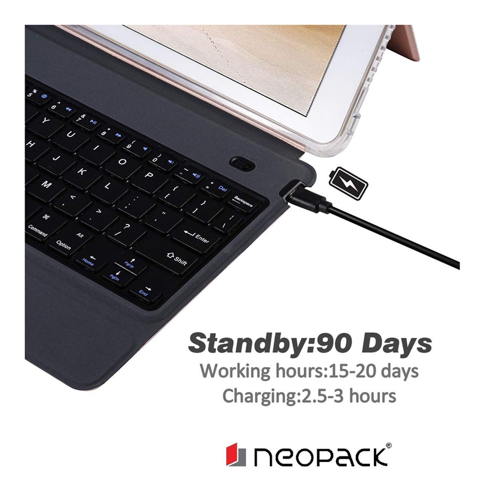neopack 7PAD5 Commuter ABS Plastic Flip Cover for Apple iPad 7th Gen and 8th Gen 10.2 Inch (Detachable Wireless Magnetic Keyboard, Black) neopack 7PAD5 Commuter ABS Plastic Flip Cover for Apple iPad 7th Gen and 8th Gen 10.2 Inch (Detachable Wireless Magnetic Keyboard, Black)_4