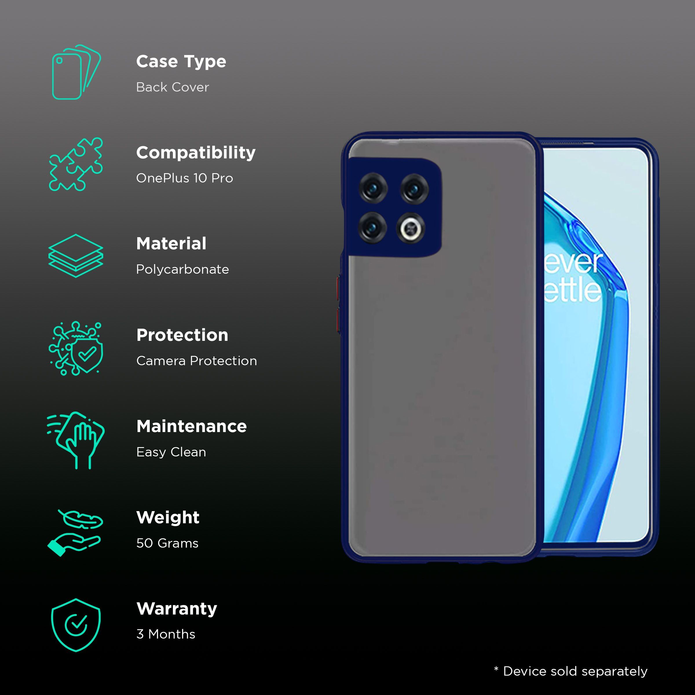 Arrow Duplex Polycarbonate Back Cover for OnePlus 10 Pro (Anti Scratch Design, Blue)_2