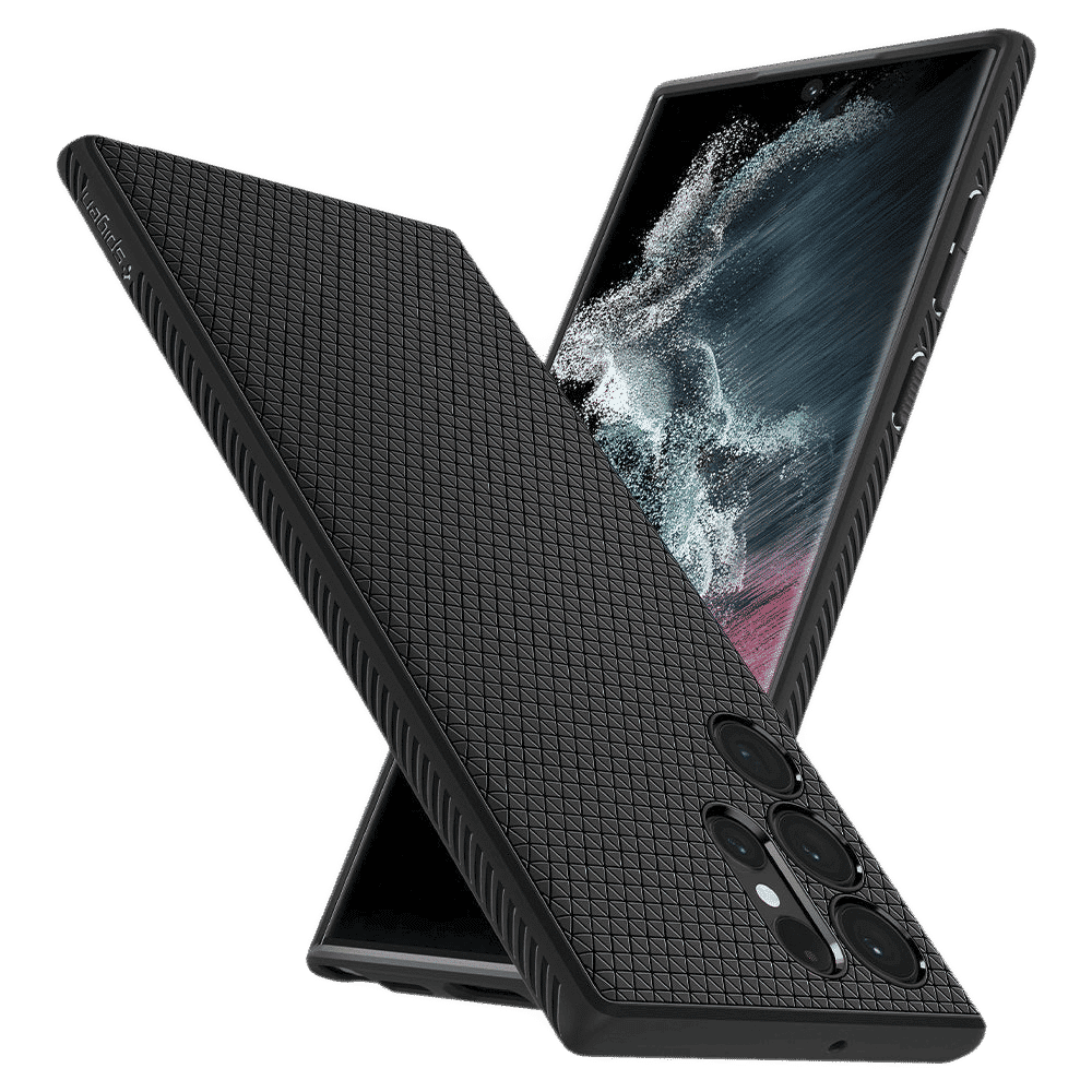 Spigen Liquid Air TPU Hybrid Cover for SAMSUNG Galaxy S22 Ultra 5G (Air Cushion Technology, Matte Black)_11