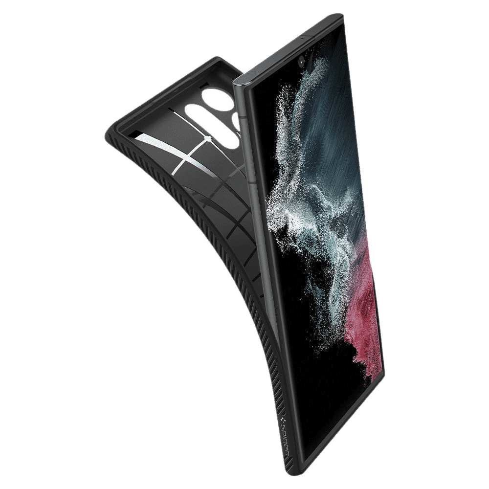 Spigen Liquid Air TPU Hybrid Cover for SAMSUNG Galaxy S22 Ultra 5G (Air Cushion Technology, Matte Black)_9