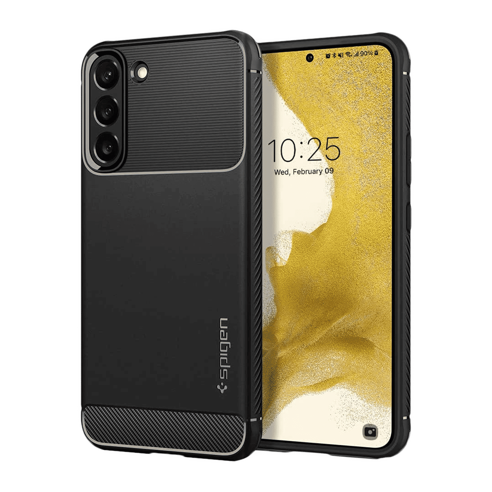 Spigen Rugged Armor TPU Back Cover for SAMSUNG Galaxy S22 5G (Supports Wireless Charging, Matte Black)_1