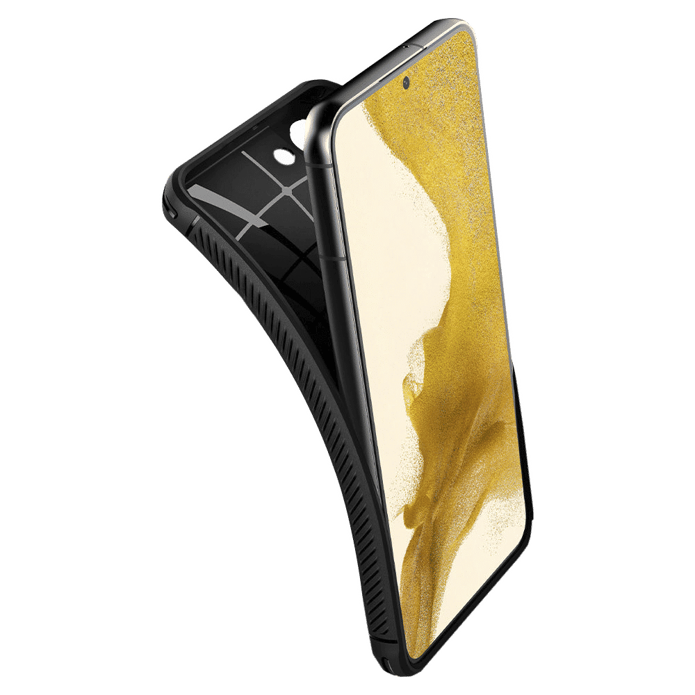 Spigen Rugged Armor TPU Back Cover for SAMSUNG Galaxy S22 5G (Supports Wireless Charging, Matte Black)_11