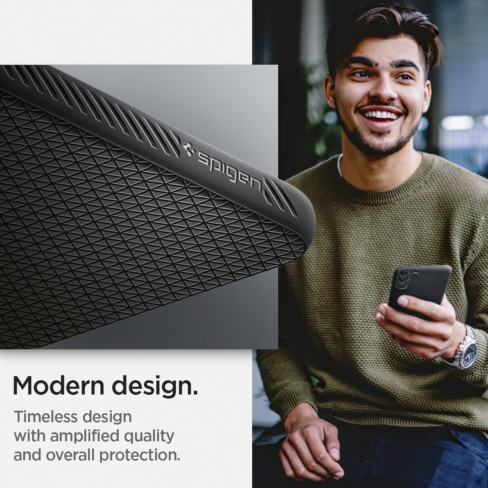 Spigen Liquid Air TPU Back Cover for SAMSUNG Galaxy S22+ 5G (Air Cushion Technology, Matte Black)_10