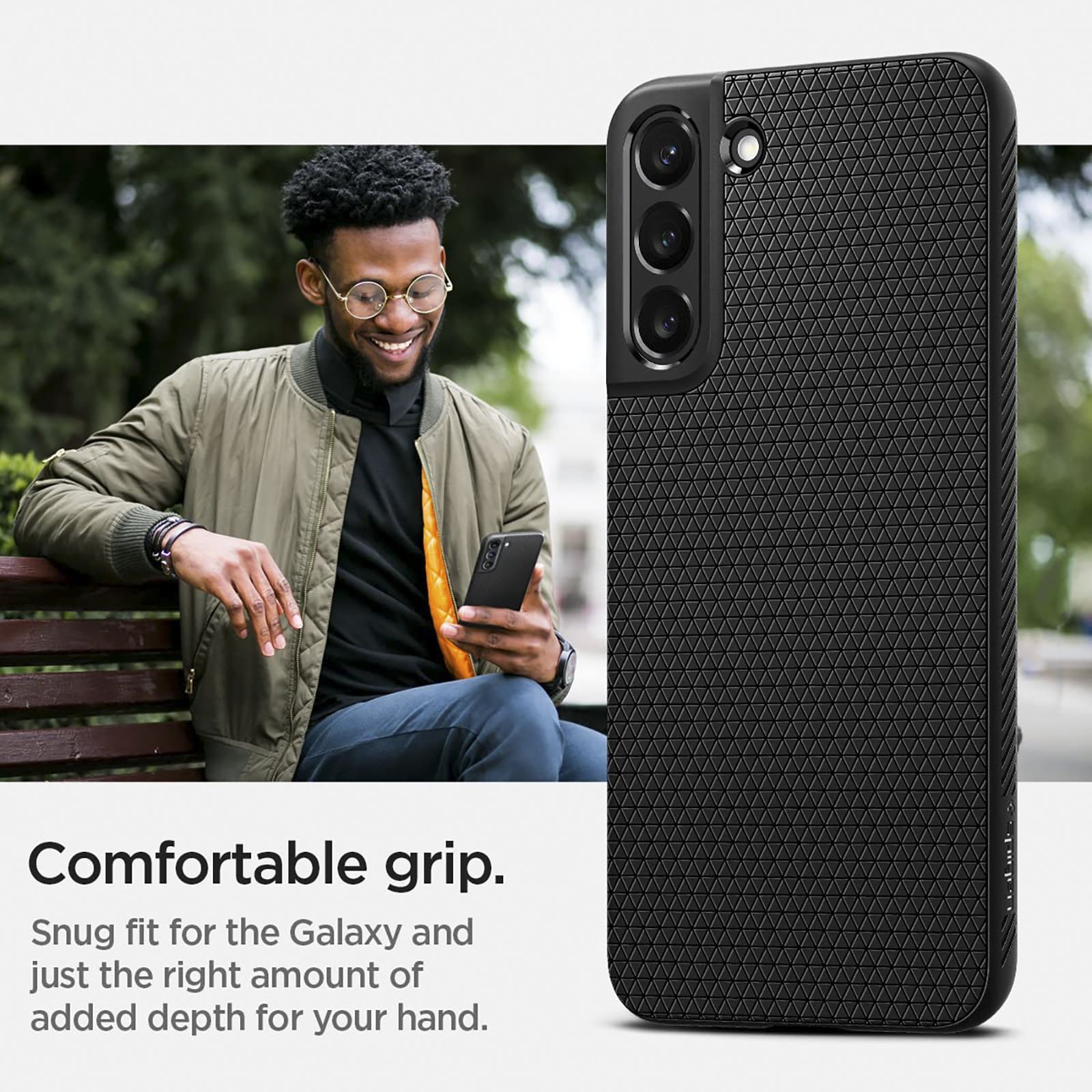 Spigen Liquid Air TPU Back Cover for SAMSUNG Galaxy S22+ 5G (Air Cushion Technology, Matte Black)_13