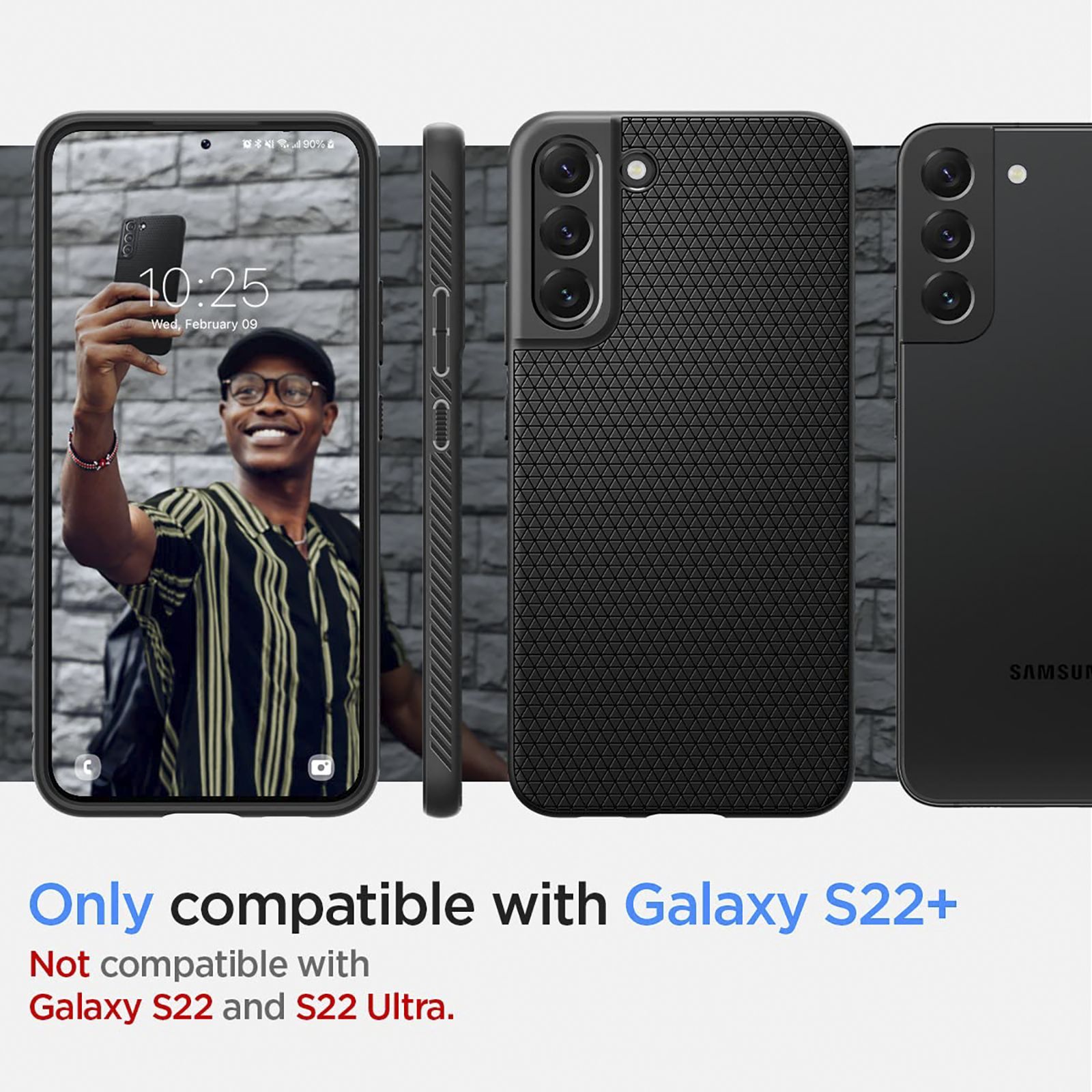 Spigen Liquid Air TPU Back Cover for SAMSUNG Galaxy S22+ 5G (Air Cushion Technology, Matte Black)_15